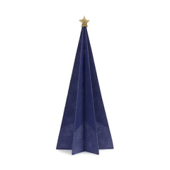 Modern Navy Holiday Tree Décor with Etched Design (Set of 2)