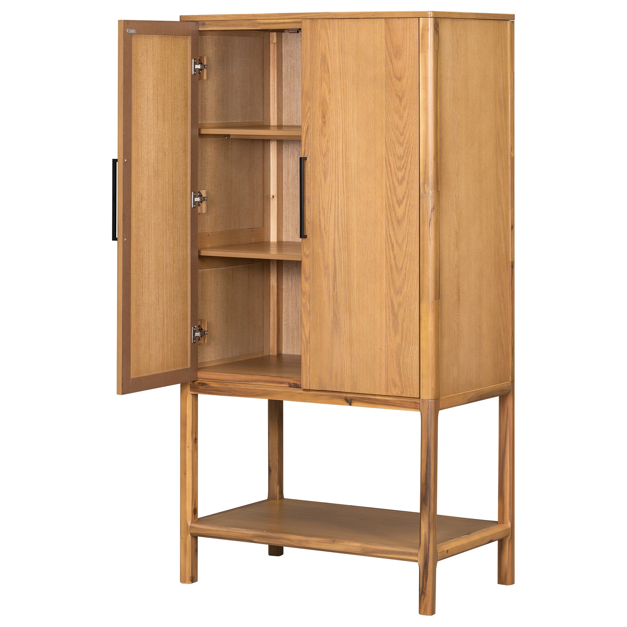 Modern Oak Veneer Tall Cabinet