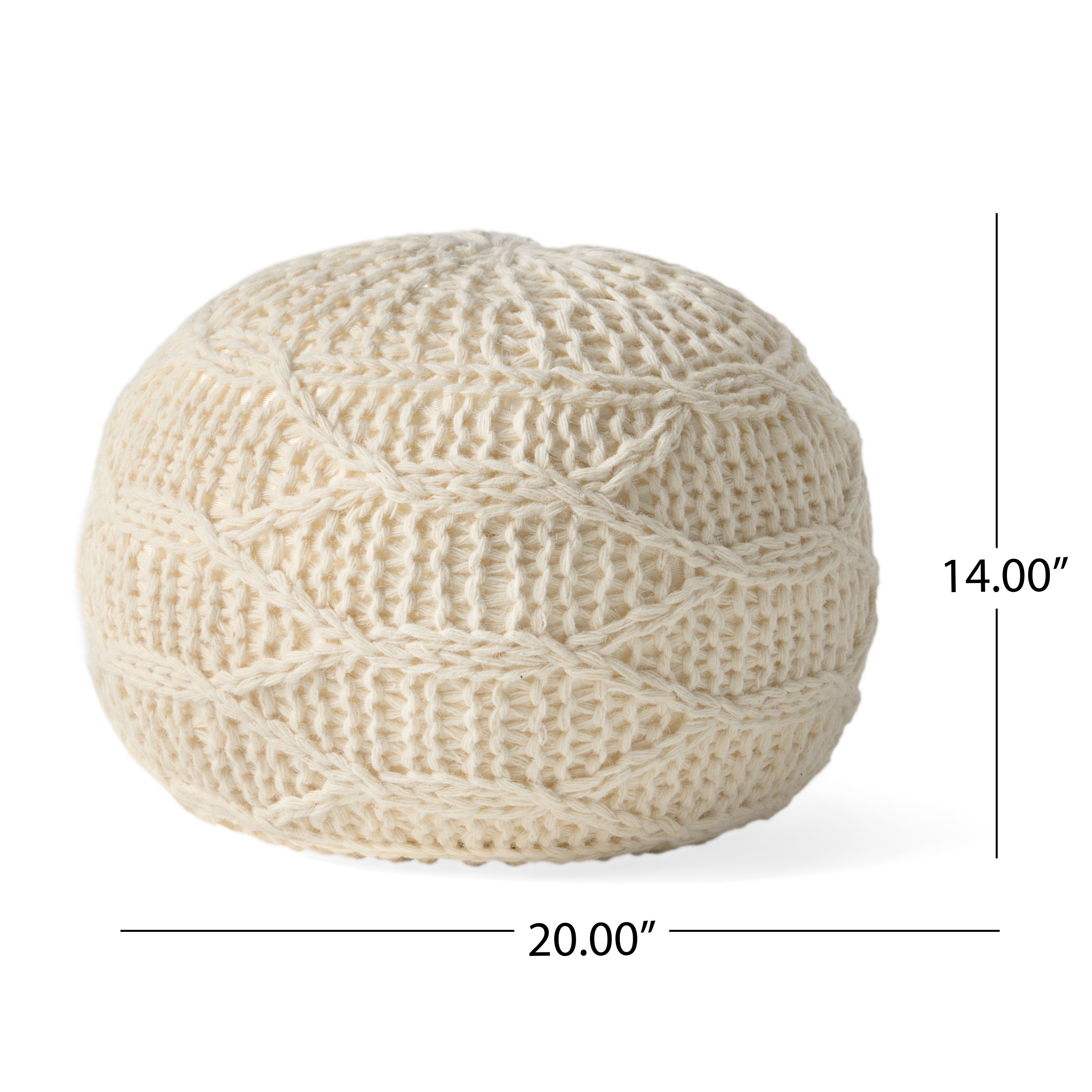 20" x 20" Round Wool Pouf