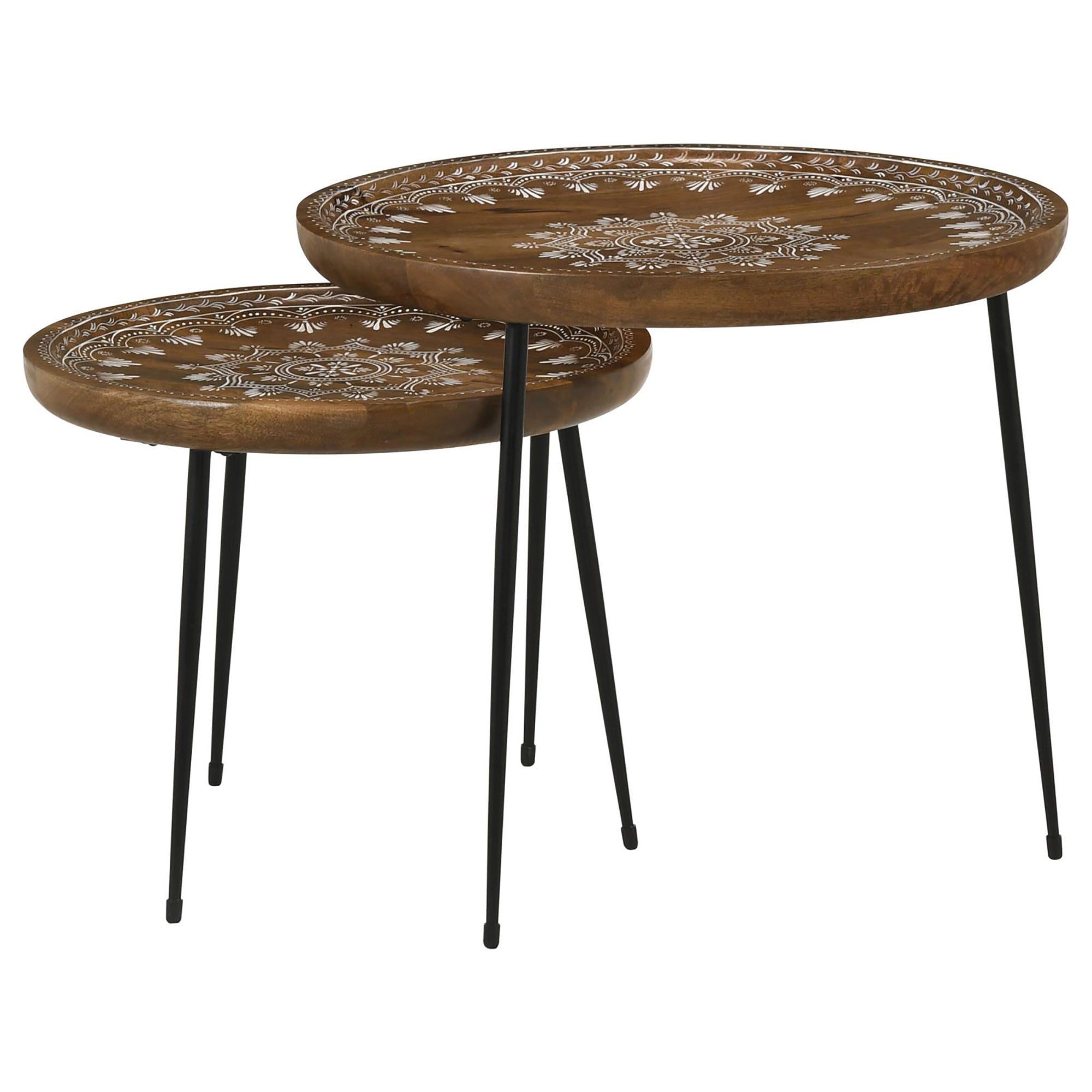 2 - Piece Nesting Table with Flared Legs - Side Tables
