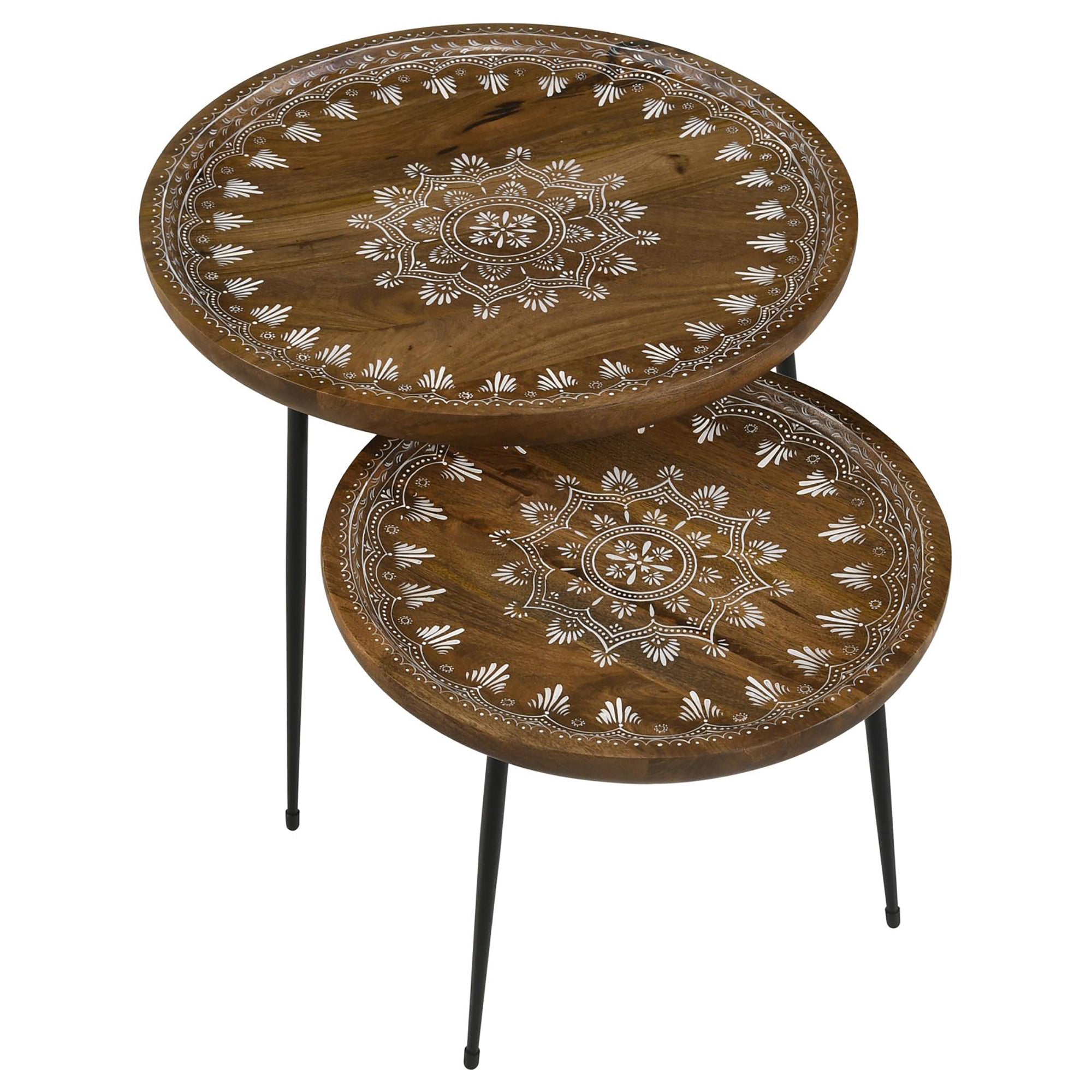 2 - Piece Nesting Table with Flared Legs - Side Tables