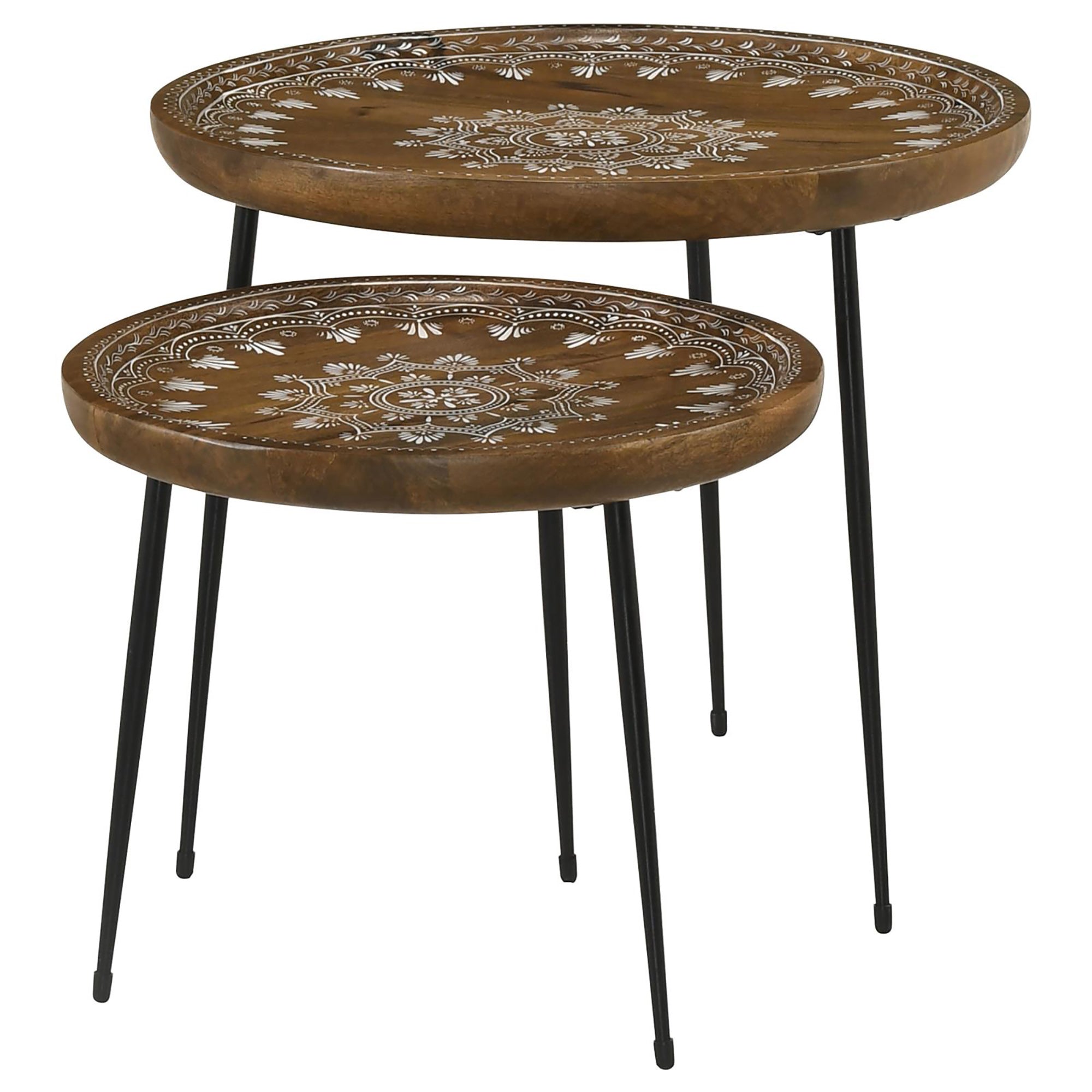 2 - Piece Nesting Table with Flared Legs - Side Tables