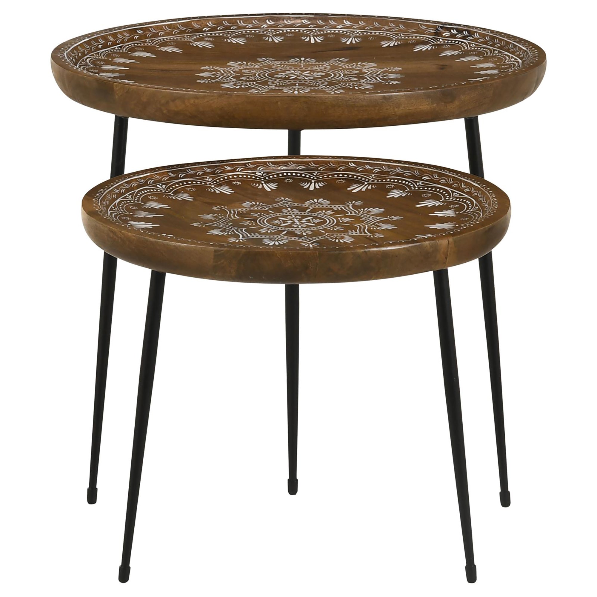 2 - Piece Nesting Table with Flared Legs - Side Tables