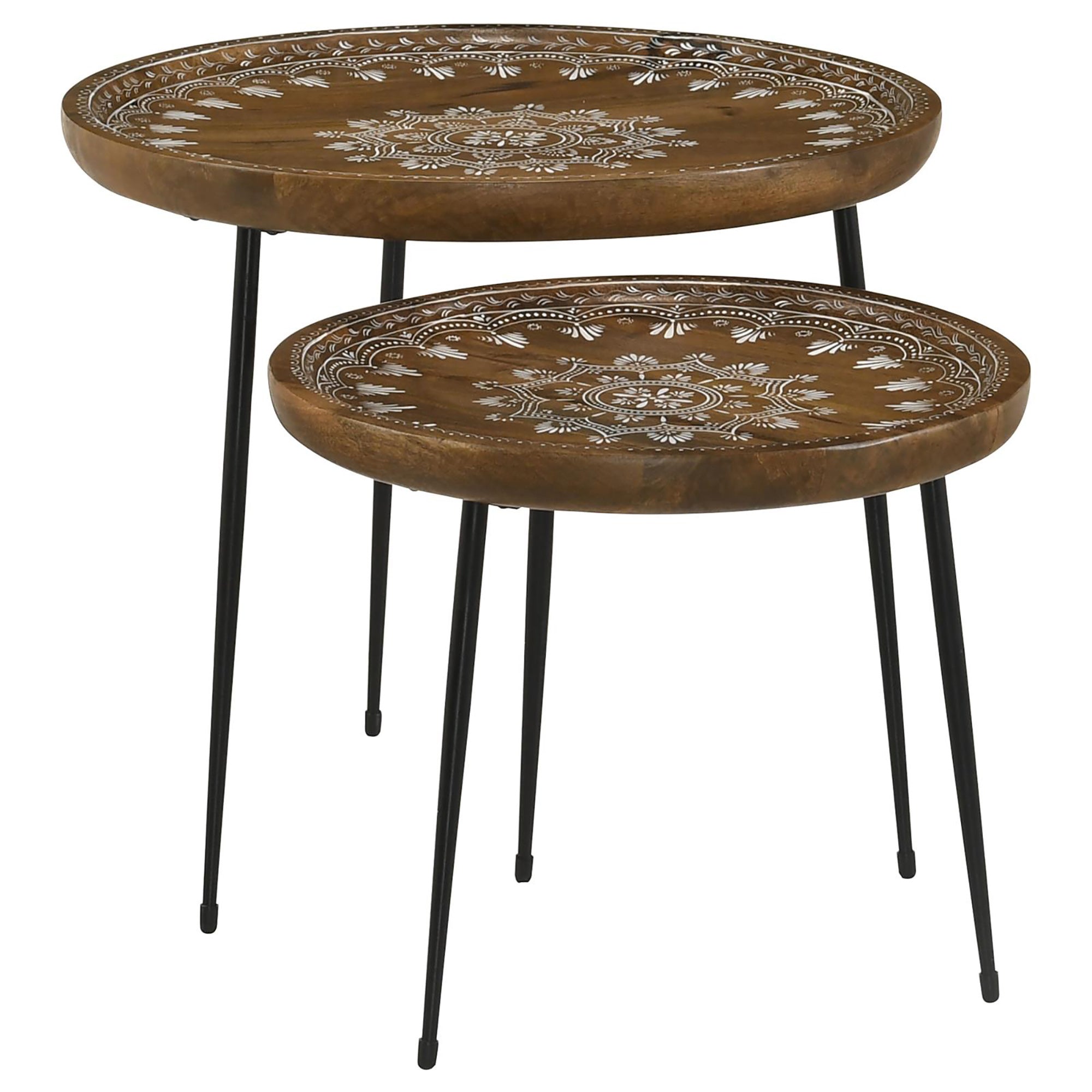 2 - Piece Nesting Table with Flared Legs - Side Tables