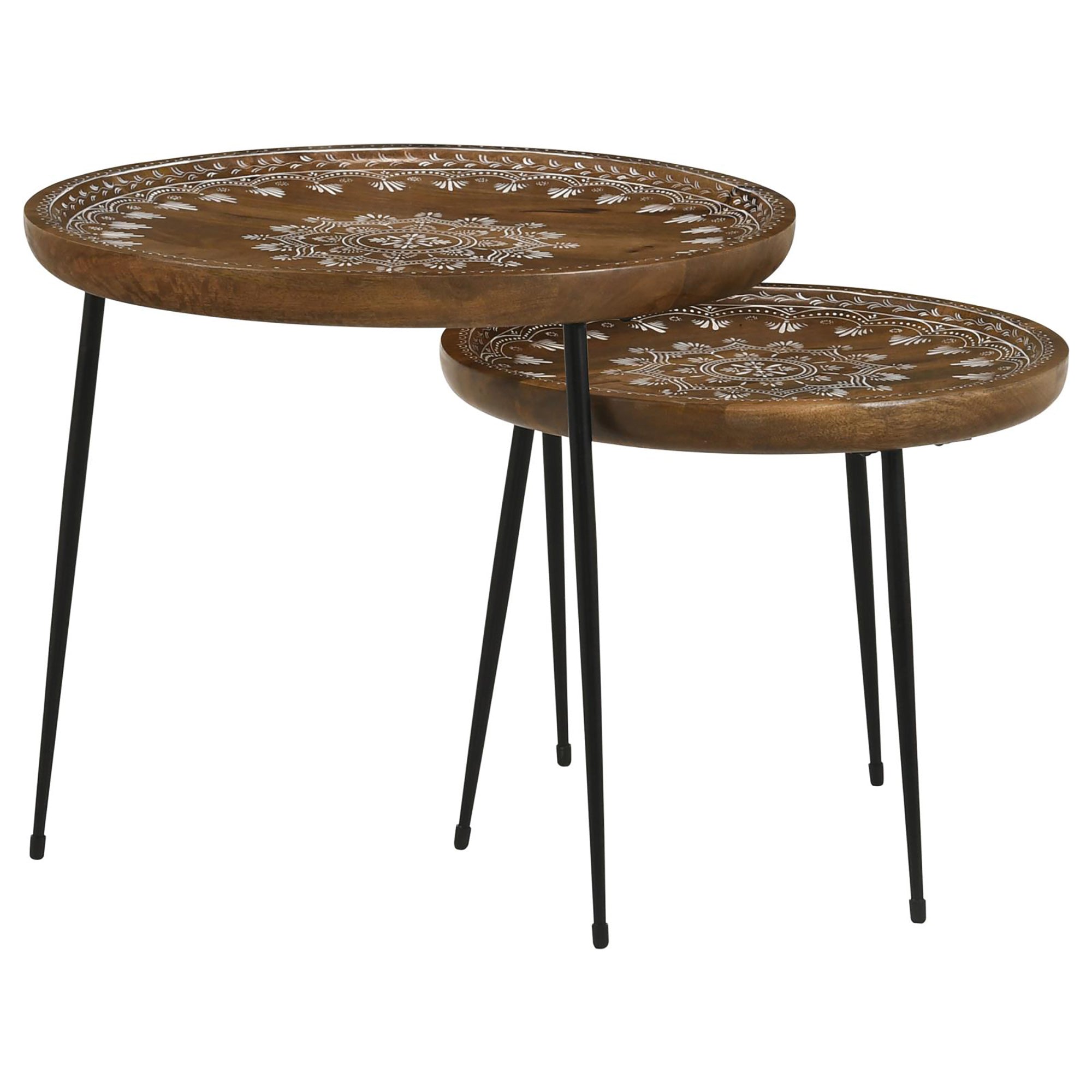 2 - Piece Nesting Table with Flared Legs - Side Tables