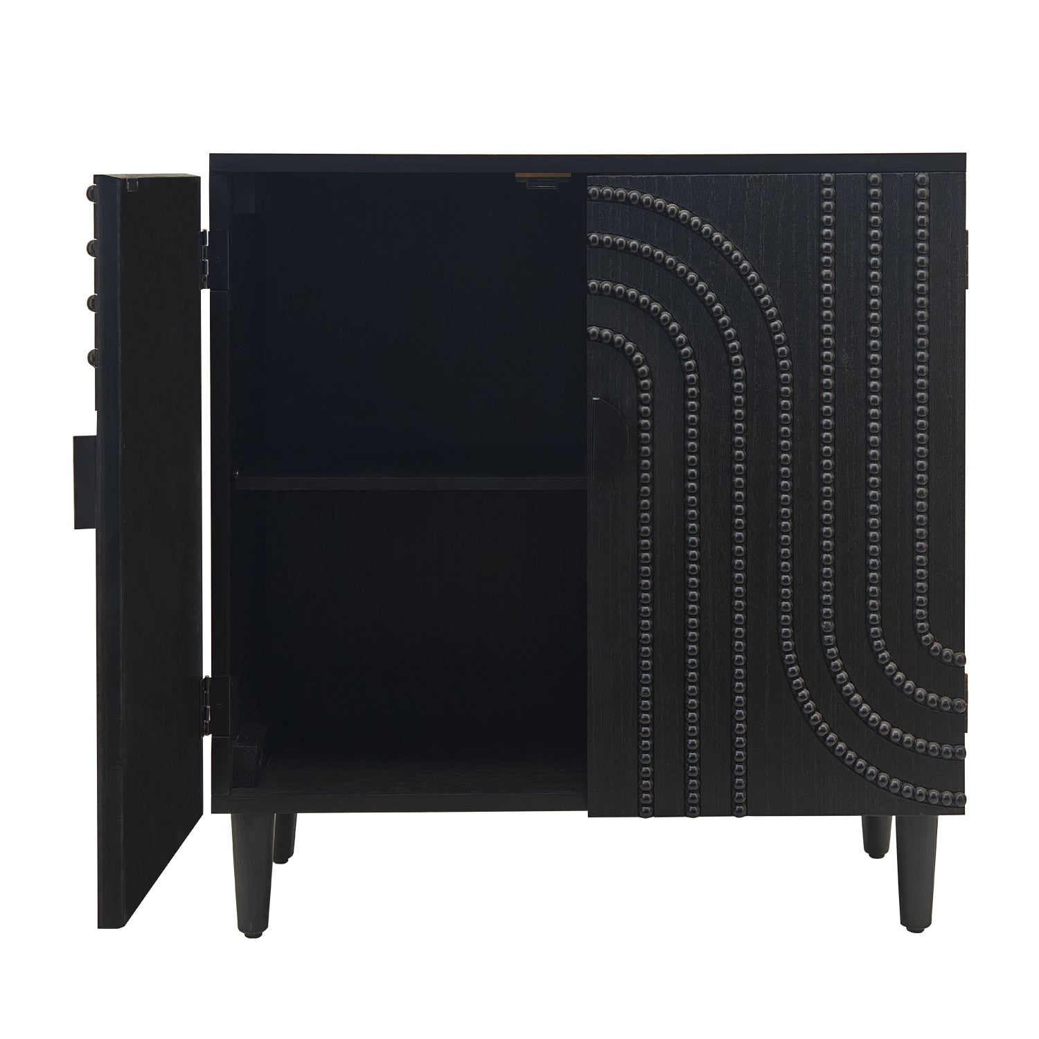 Modern Black Wood Storage Cabinet