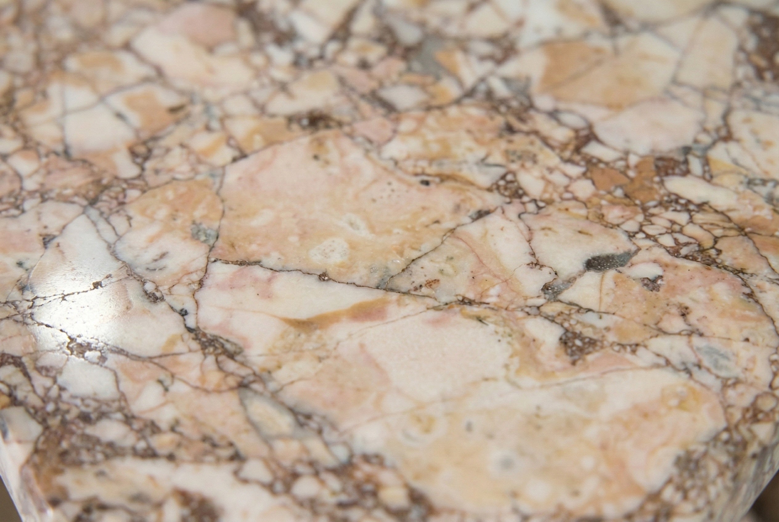 Rose Tea Vein Natural Pink Marble Hexagon Side Table
