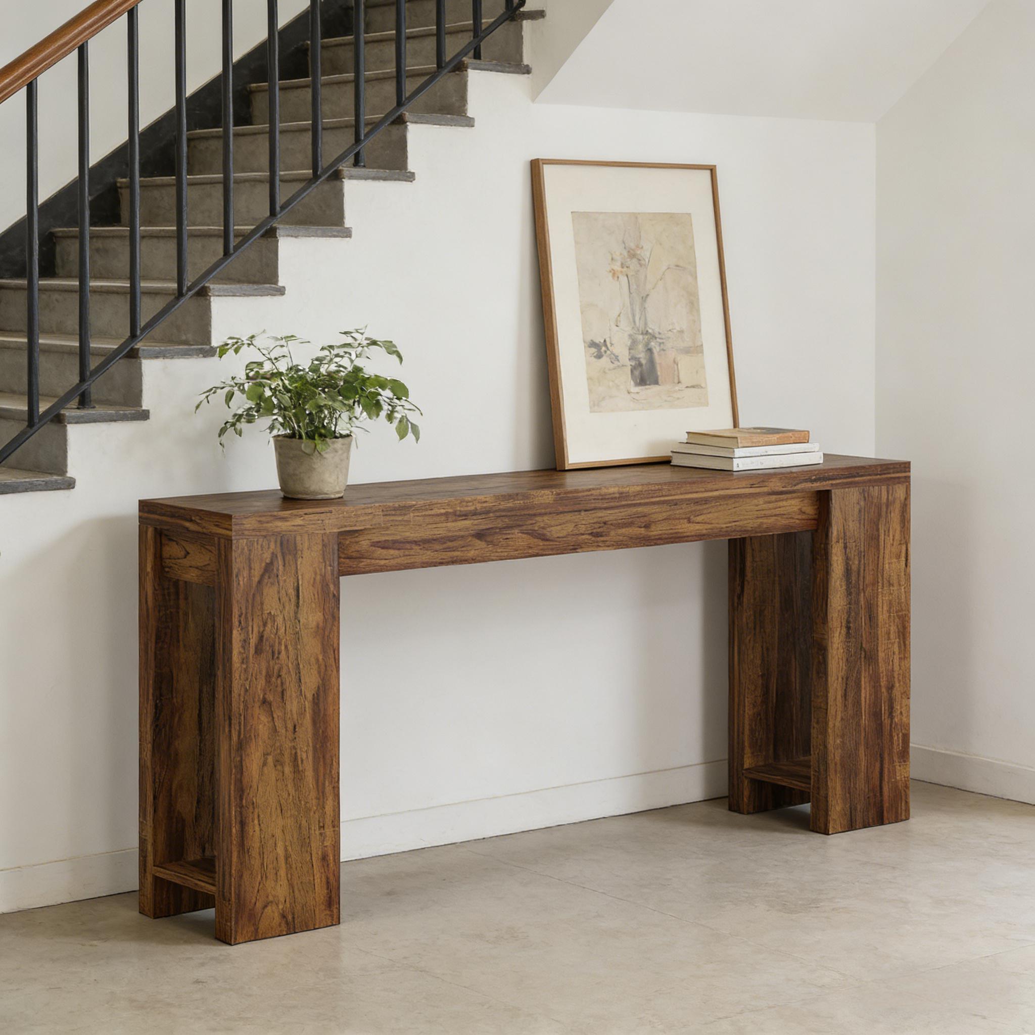 Lojan Dark Natural Console Table