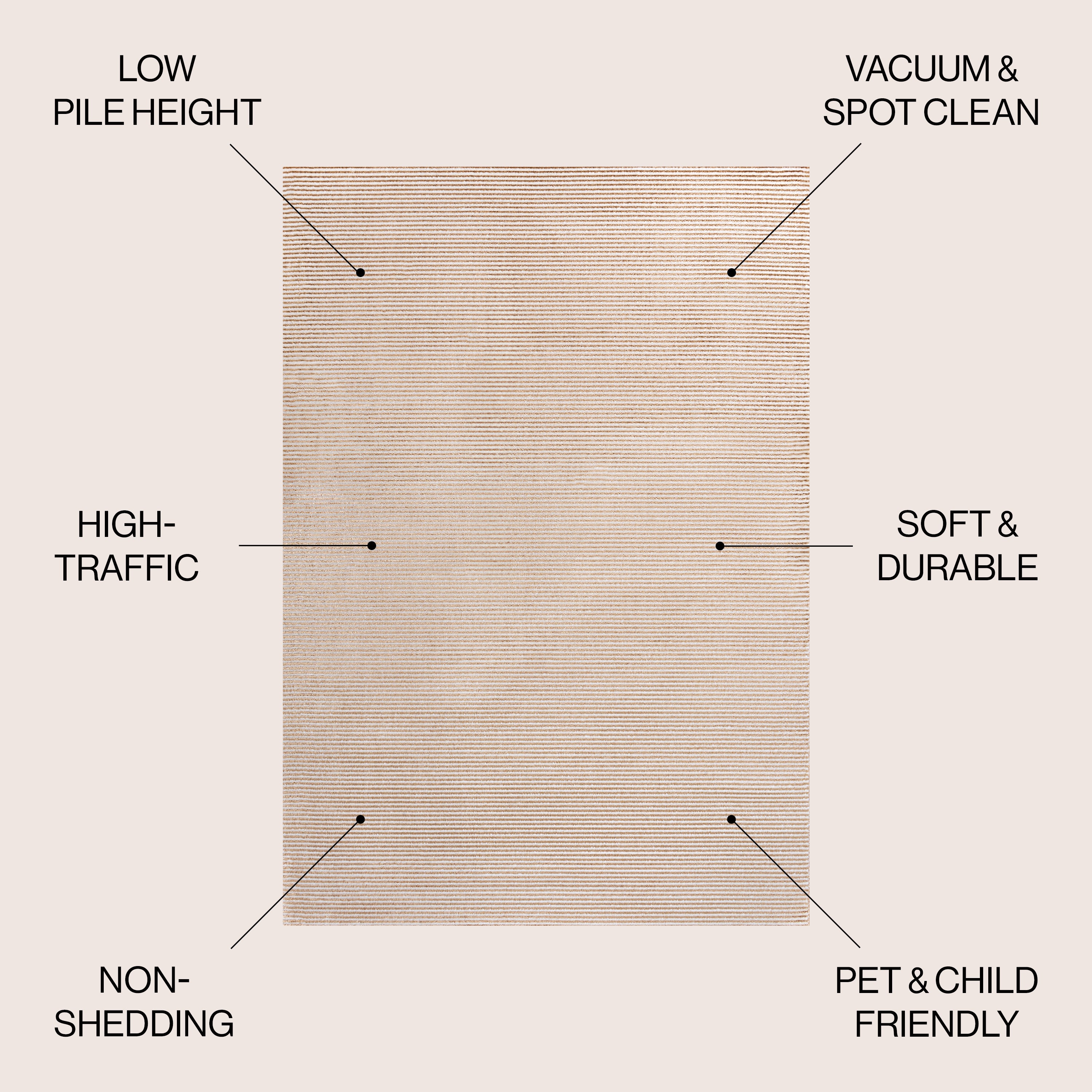 Cole Modern Minimalist Pinstripe High-Low Area Rug