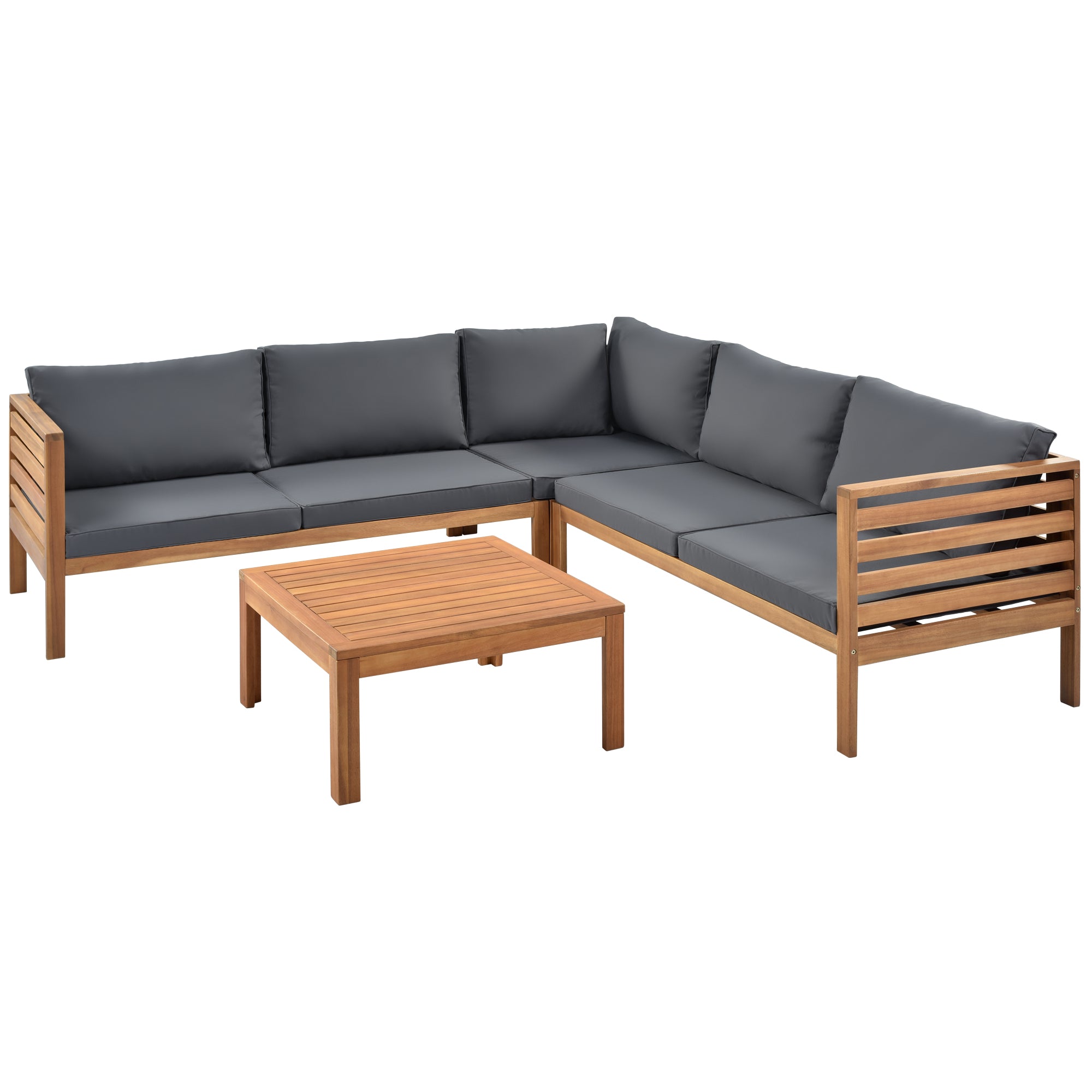 Acacia Wood Outdoor Sofa Seating Set