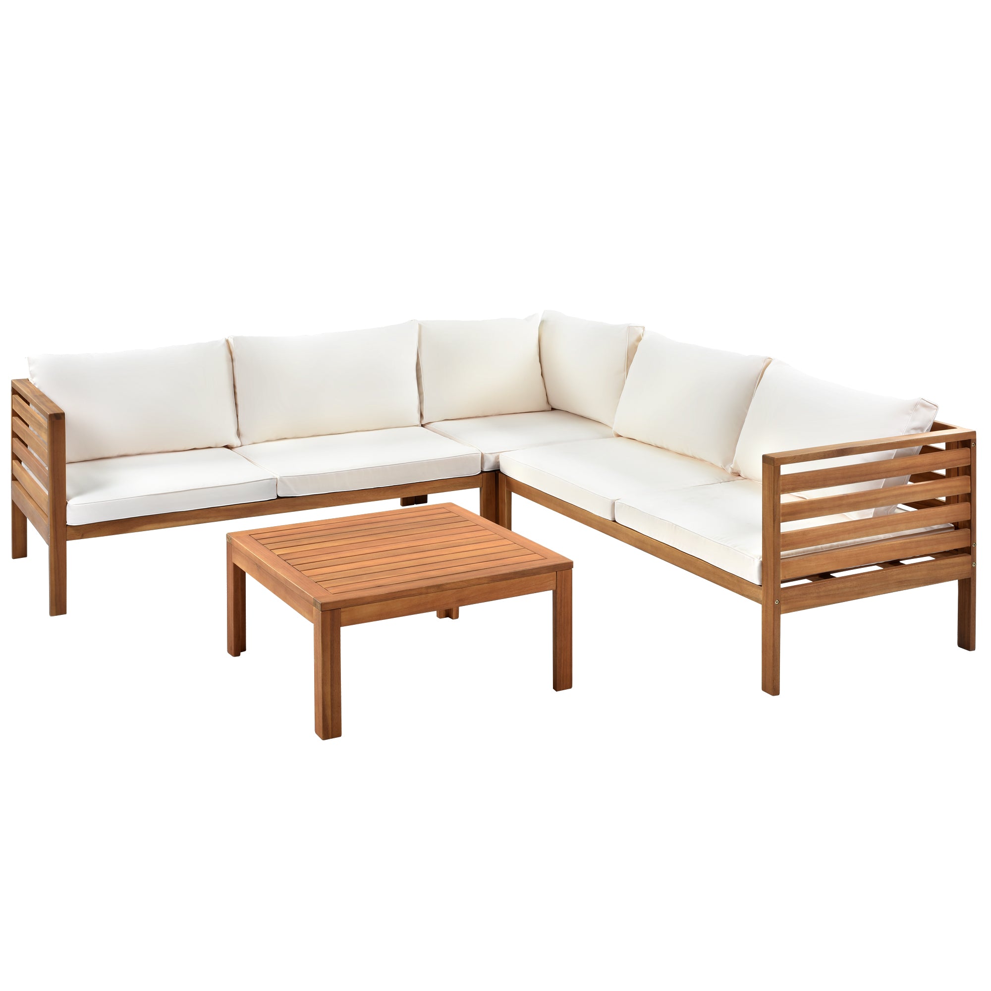 Acacia Wood Outdoor Sofa Seating Set