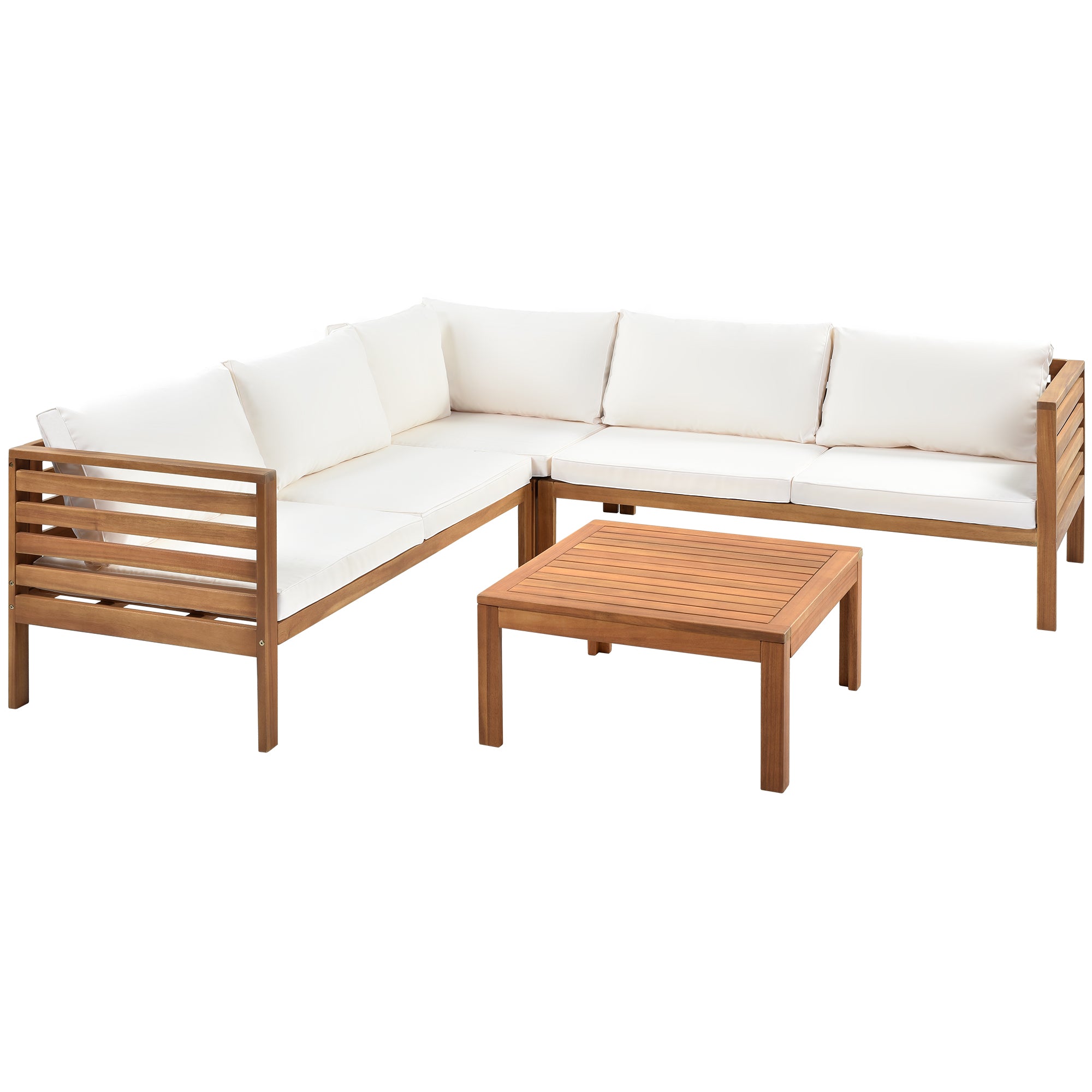 Acacia Wood Outdoor Sofa Seating Set