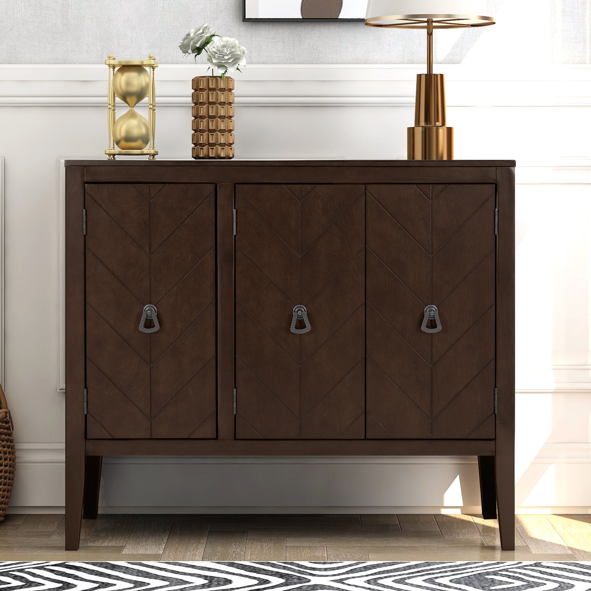 Accent Storage Cabinet with Adjustable Shelf, Antique Grey