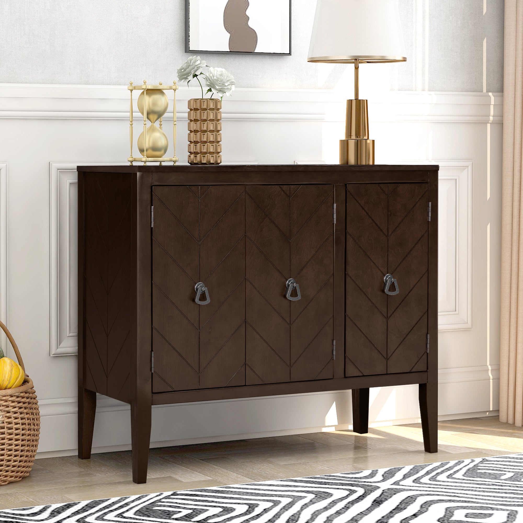Accent Storage Cabinet with Adjustable Shelf, Antique Grey