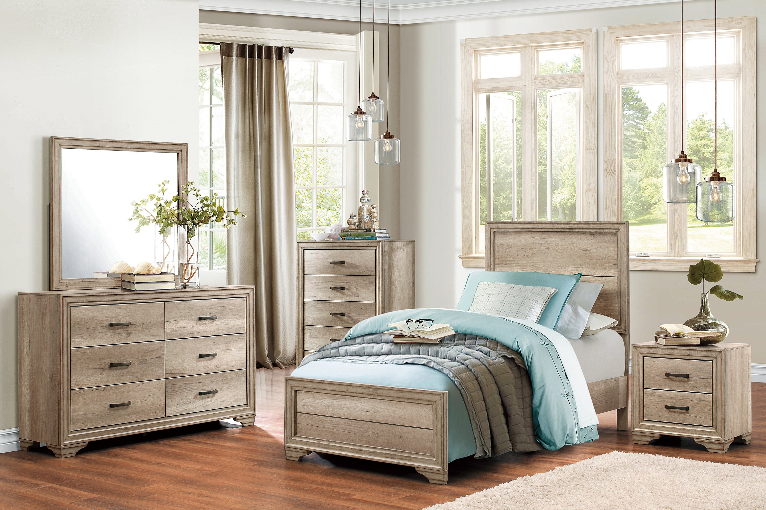 6-Drawers Dresser w Black Hardware