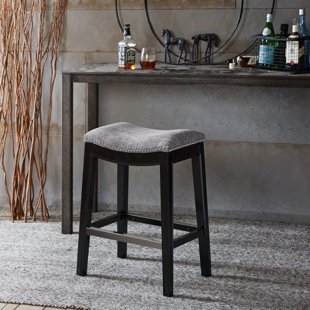 Belfast Saddle Counter Stool with Nailhead Trim