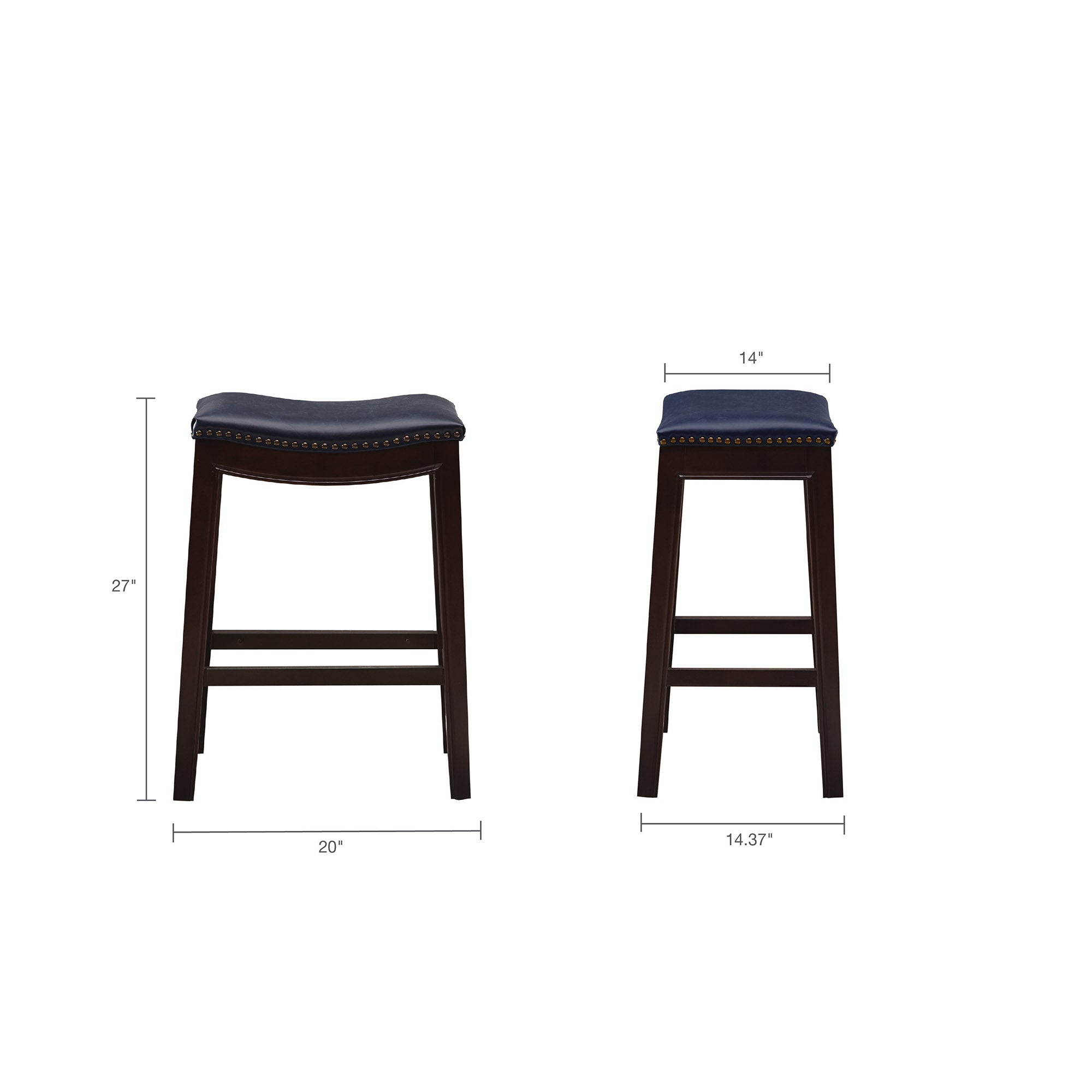 Belfast Saddle Counter Stool with Nailhead Trim