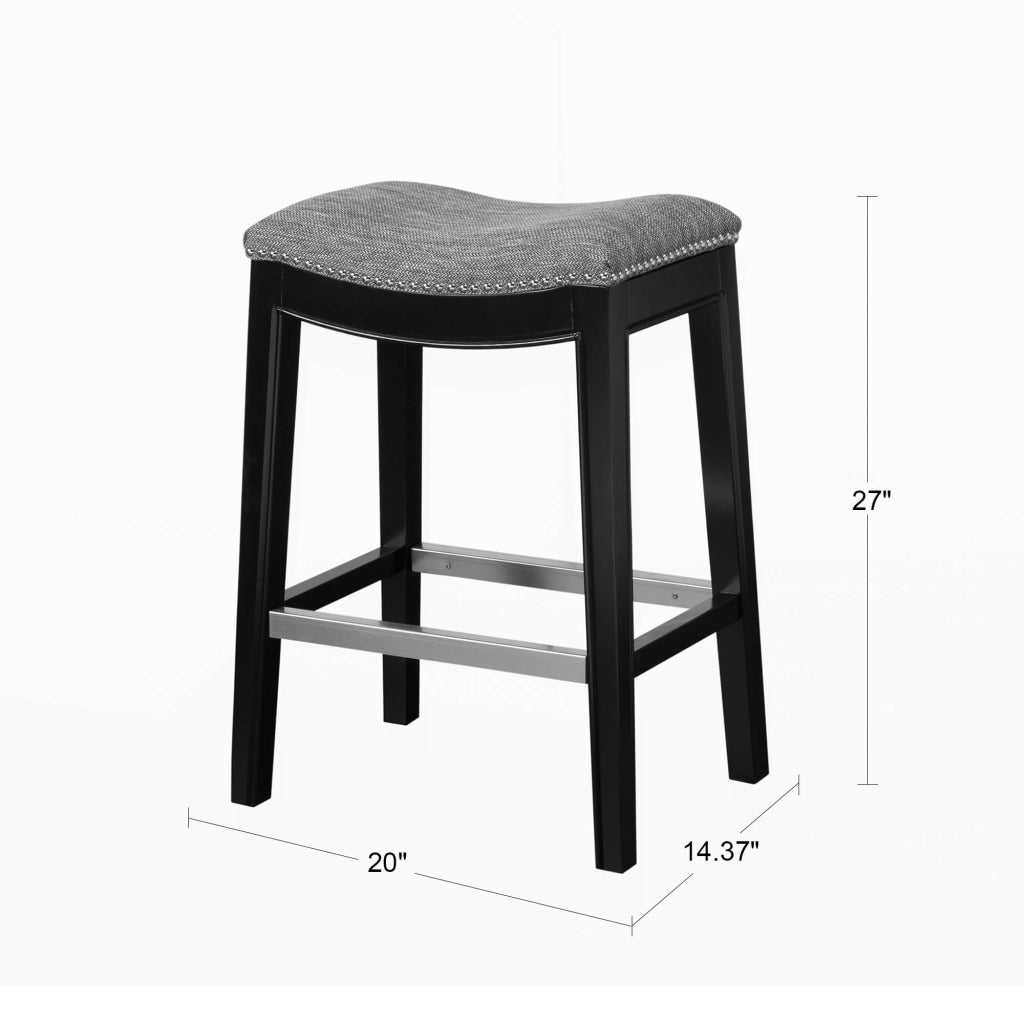 Belfast Saddle Counter Stool with Nailhead Trim