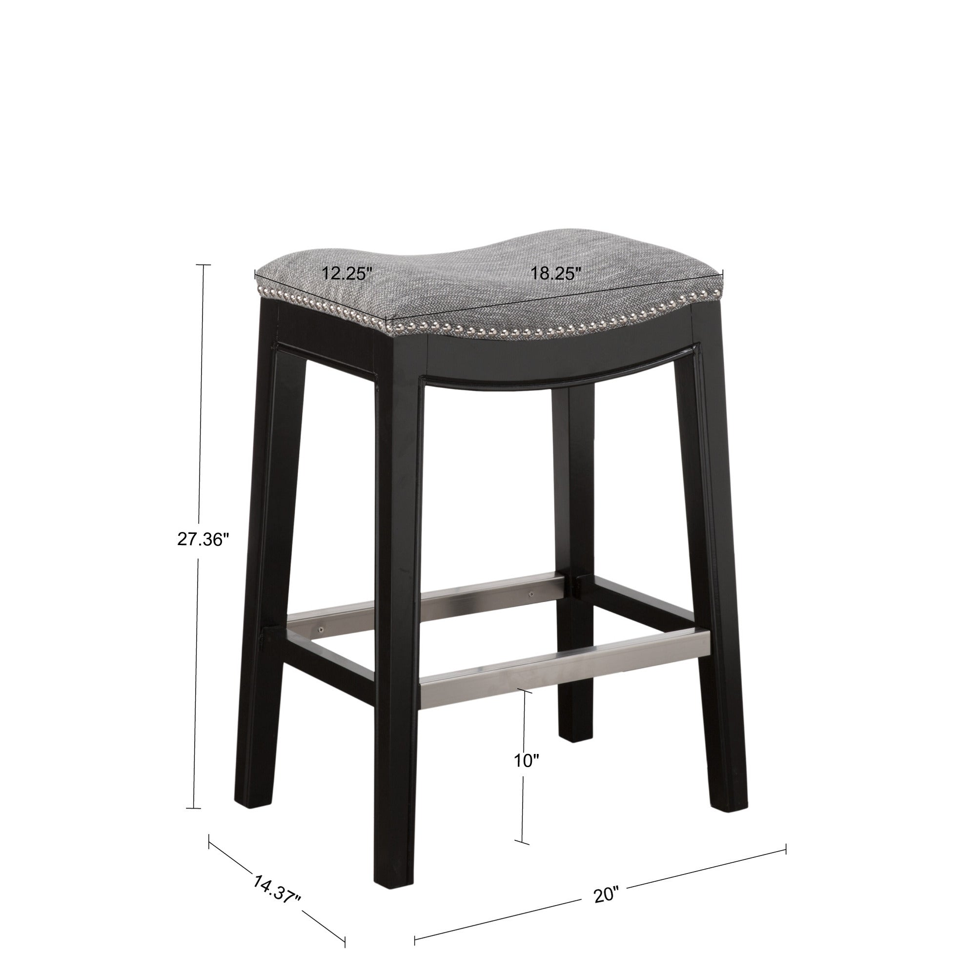Belfast Saddle Counter Stool with Nailhead Trim