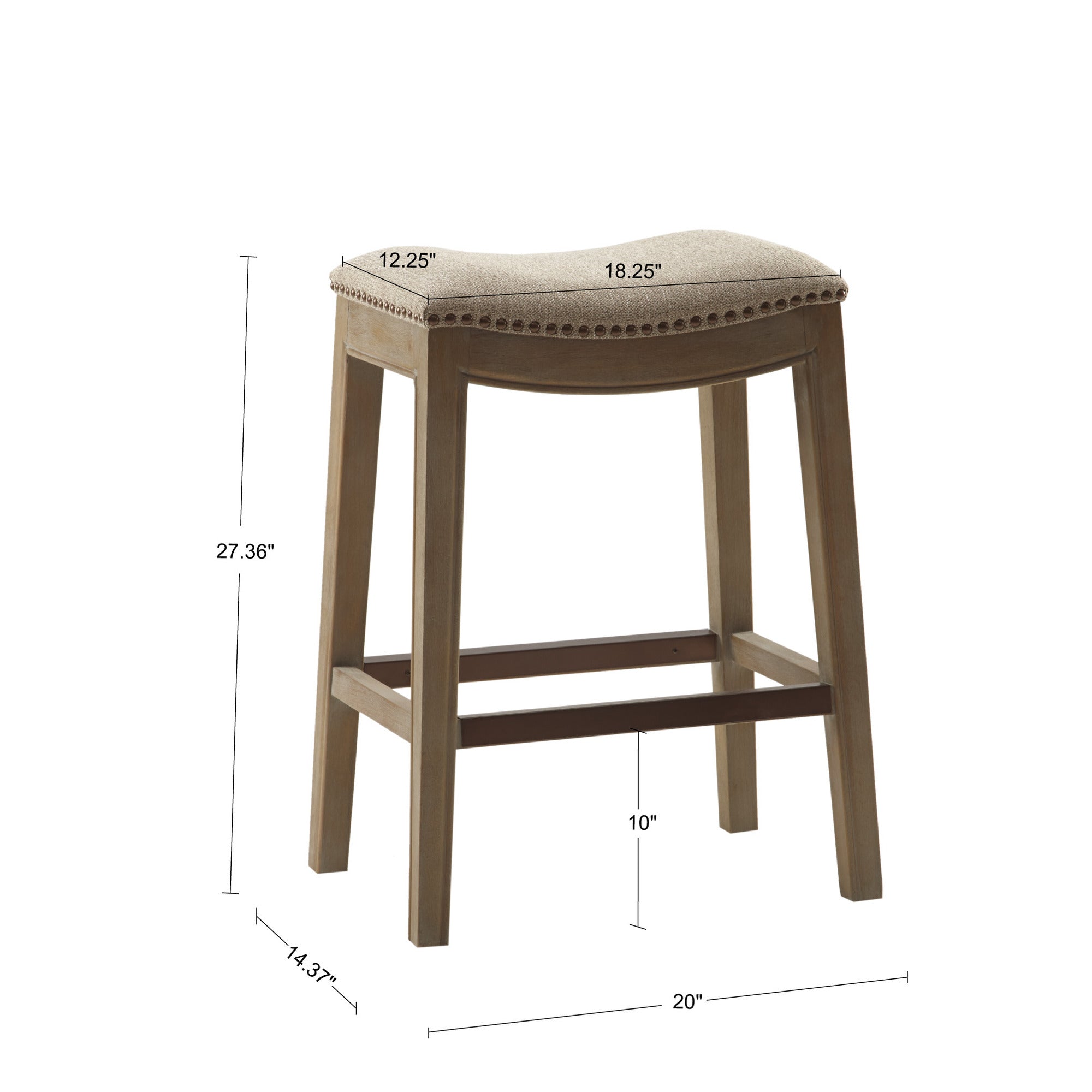 Belfast Saddle Counter Stool with Nailhead Trim