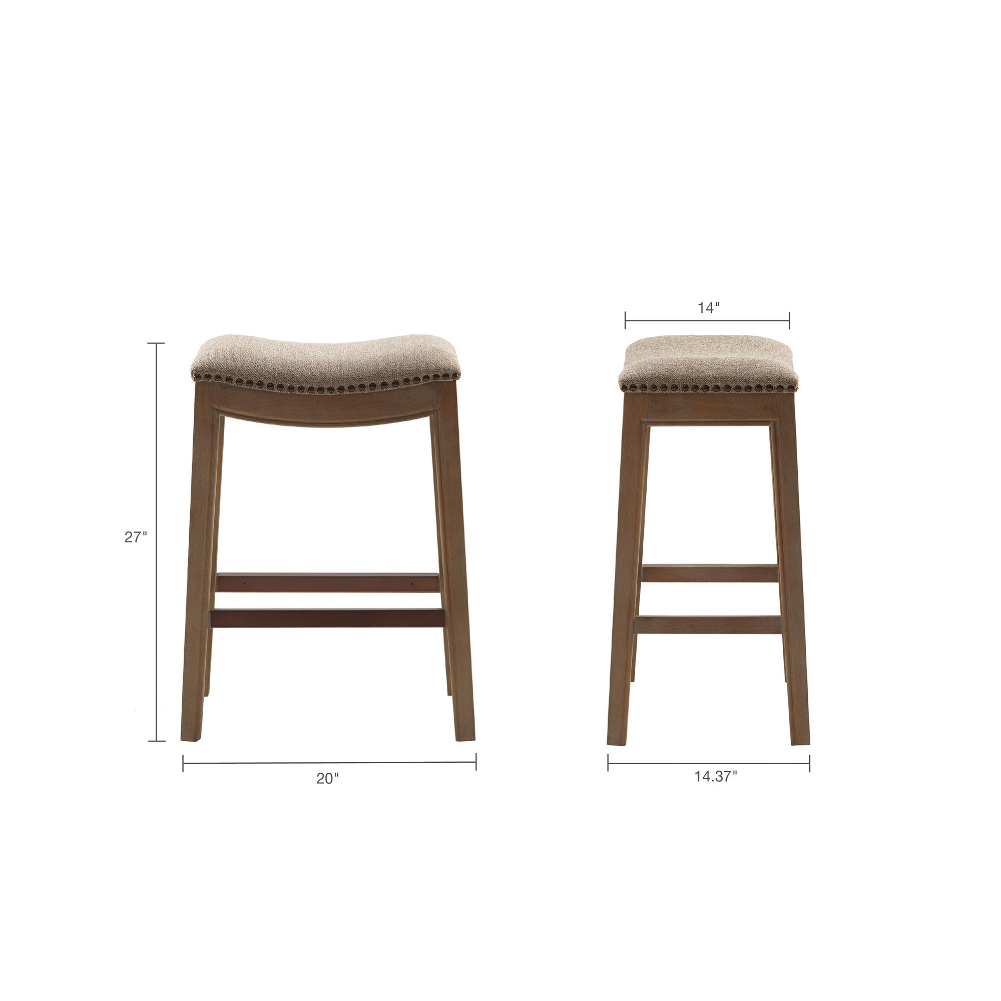 Belfast Saddle Counter Stool with Nailhead Trim