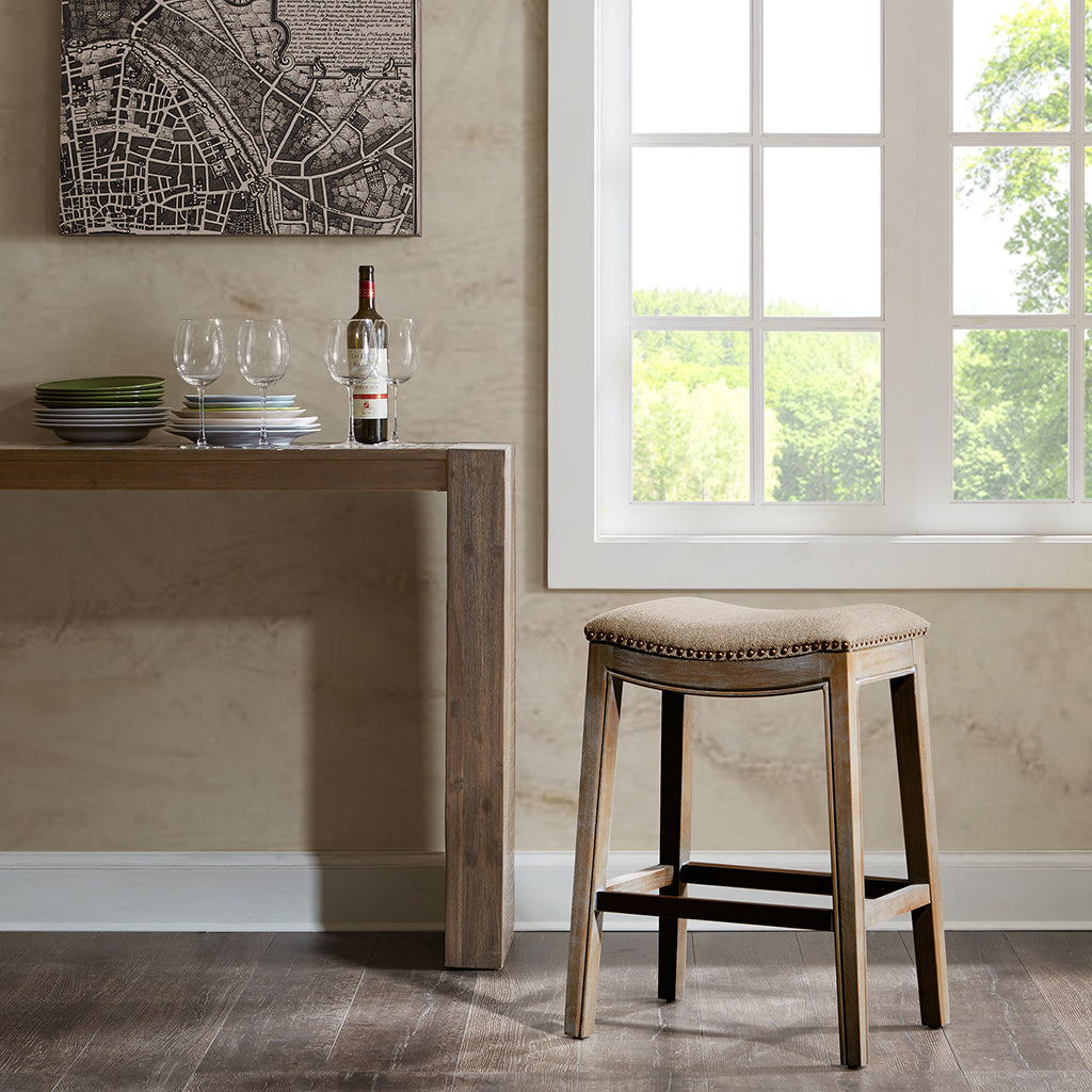 Belfast Saddle Counter Stool with Nailhead Trim