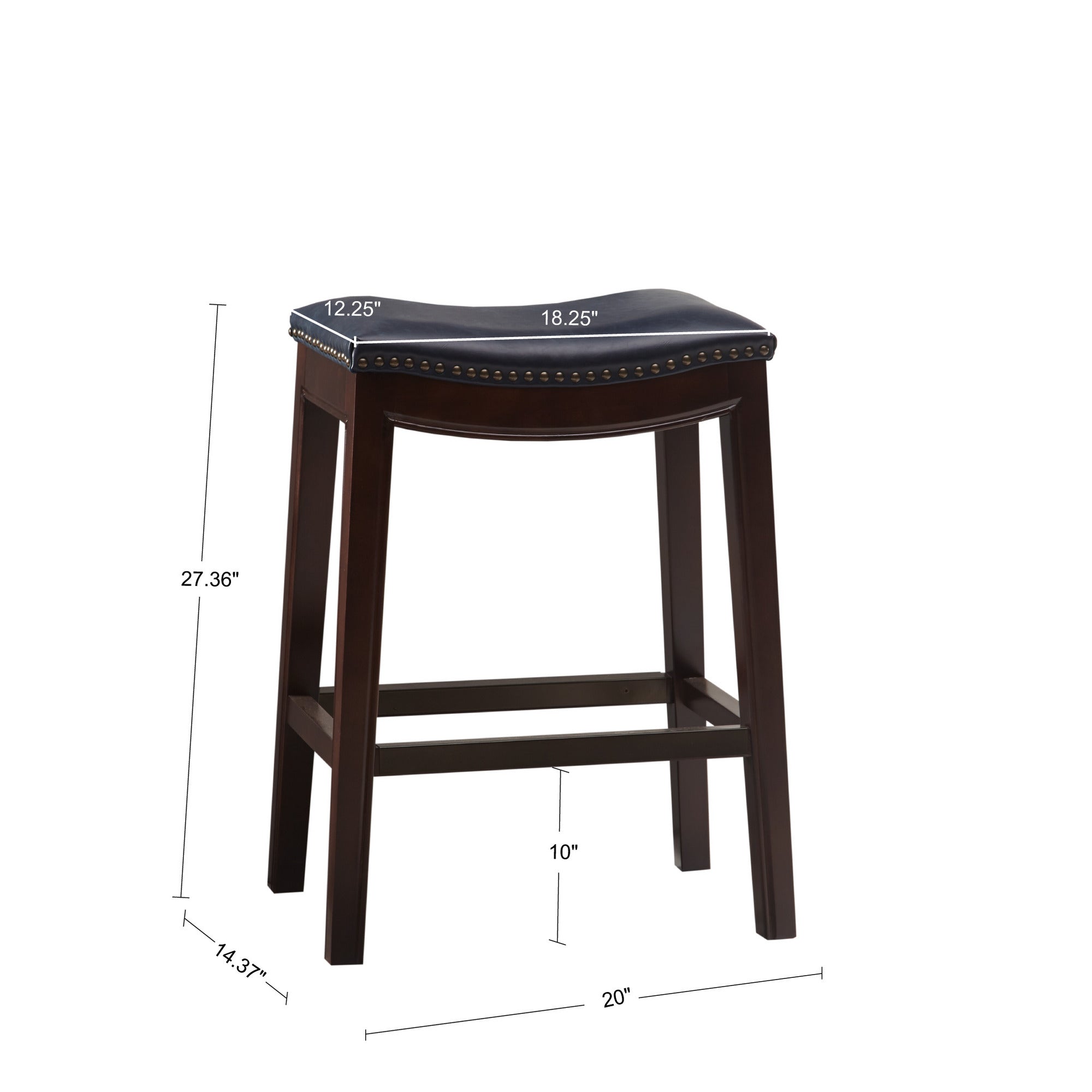Belfast Saddle Counter Stool with Nailhead Trim