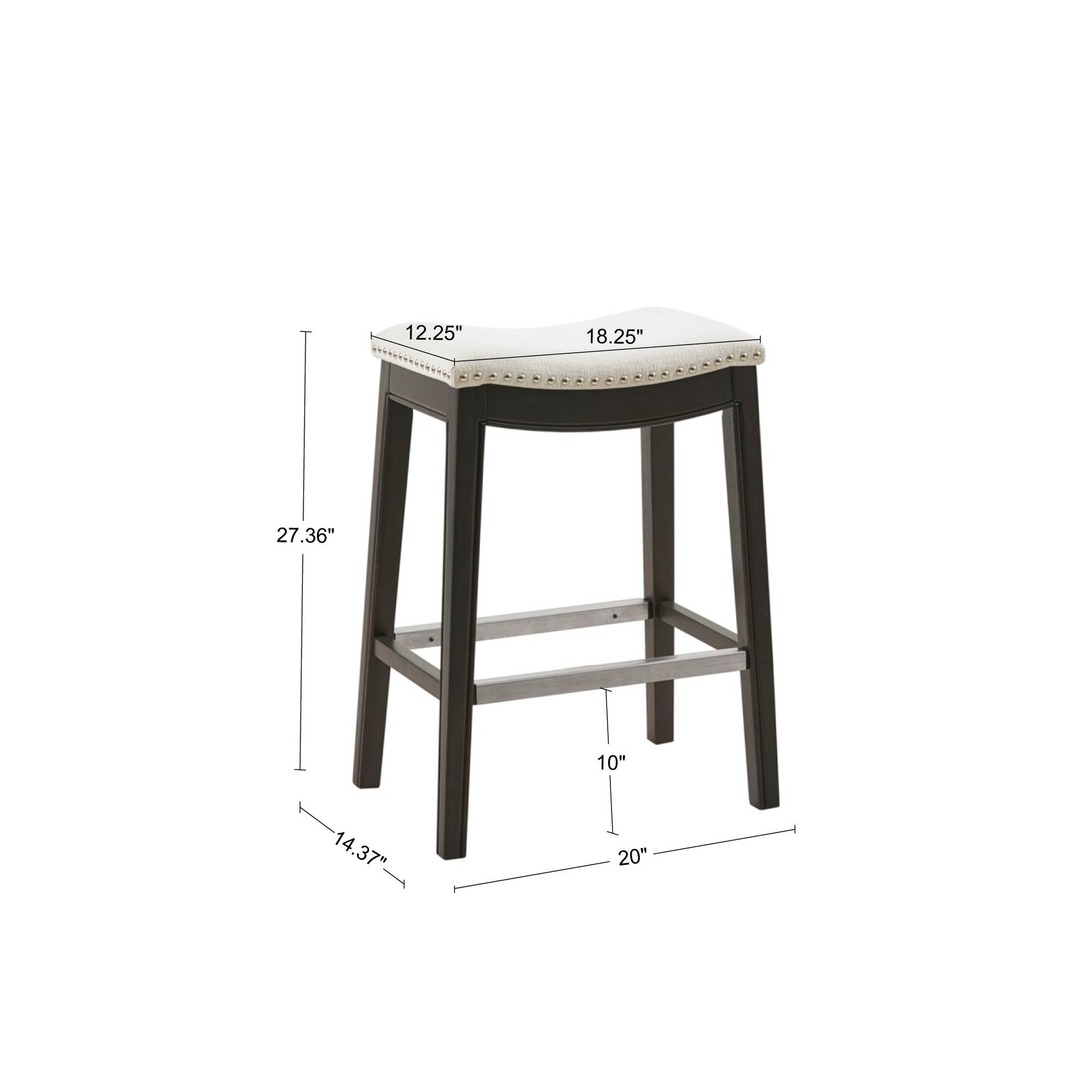 Belfast Saddle Counter Stool with Nailhead Trim