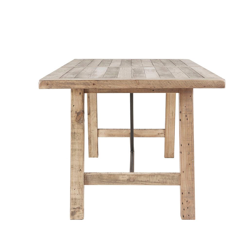 Sonoma Rustic Rectangular Dining Table with Metal Support