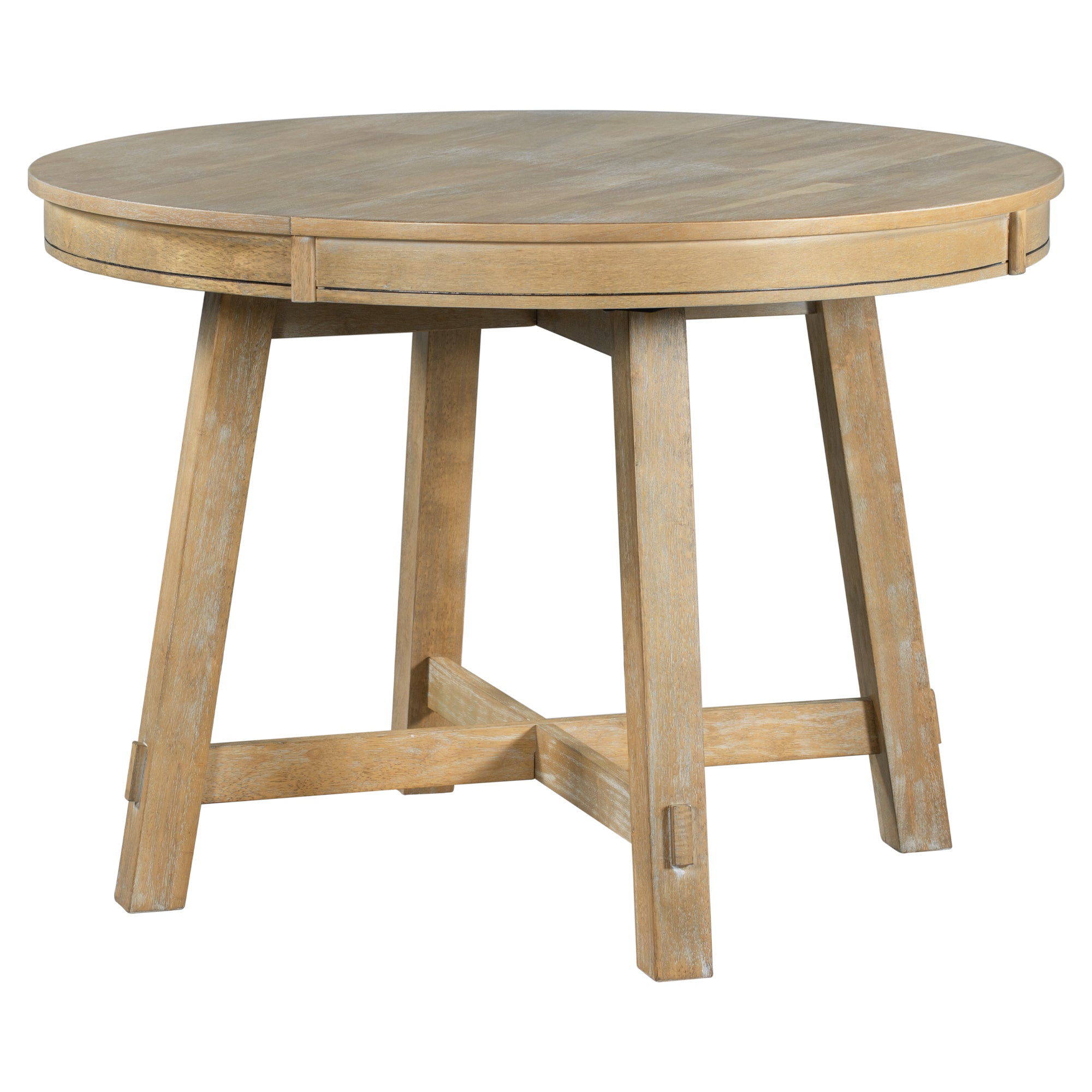 Gia Farmhouse Round Extendable Dining Table with 16" Leaf