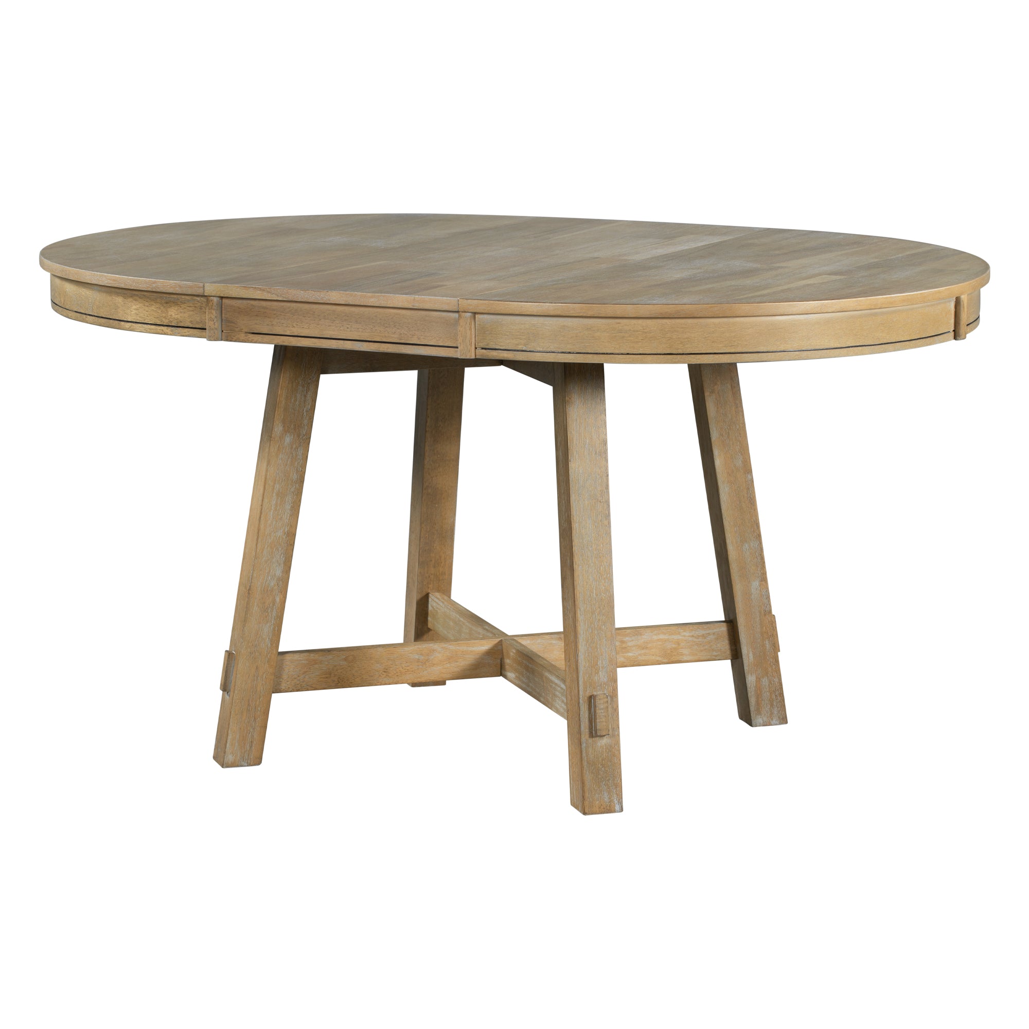 Gia Farmhouse Round Extendable Dining Table with 16" Leaf