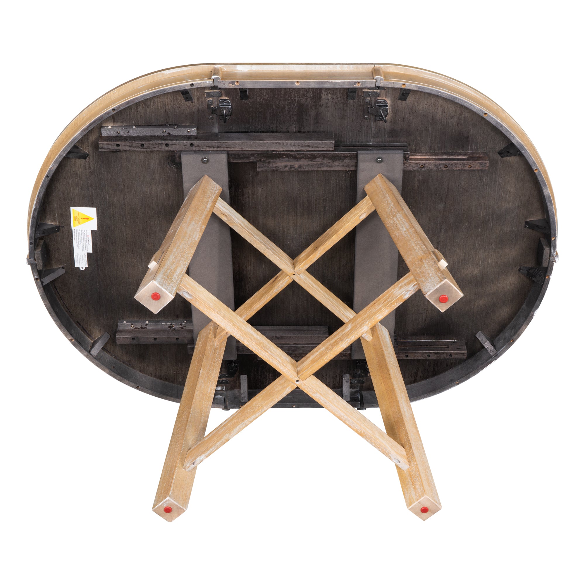 Gia Farmhouse Round Extendable Dining Table with 16" Leaf