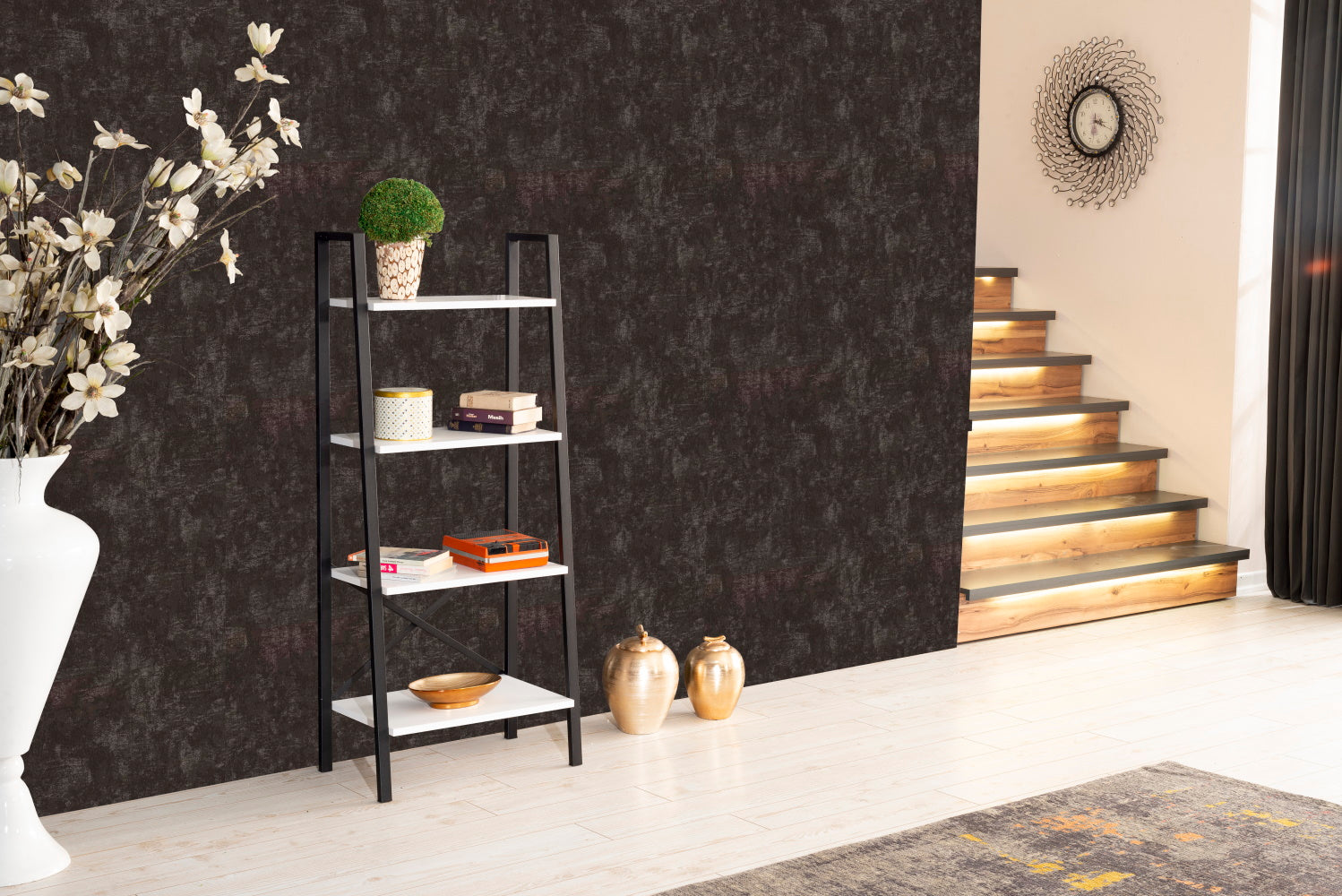 Leon 5 Tier Modern Ladder Bookshelf