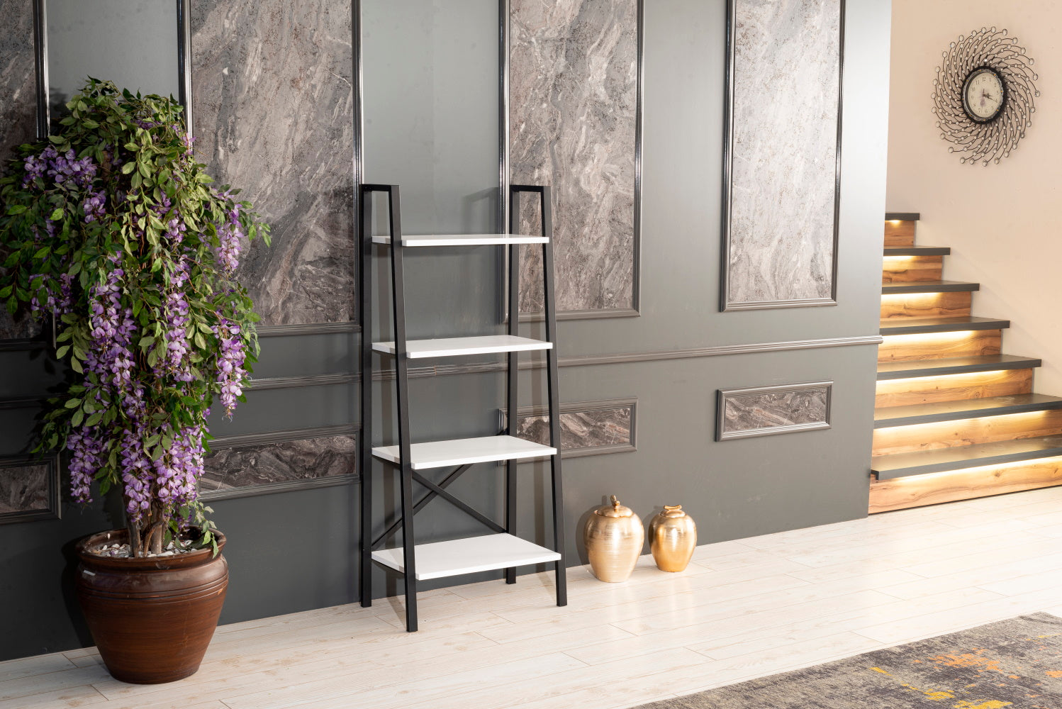 Leon 5 Tier Modern Ladder Bookshelf