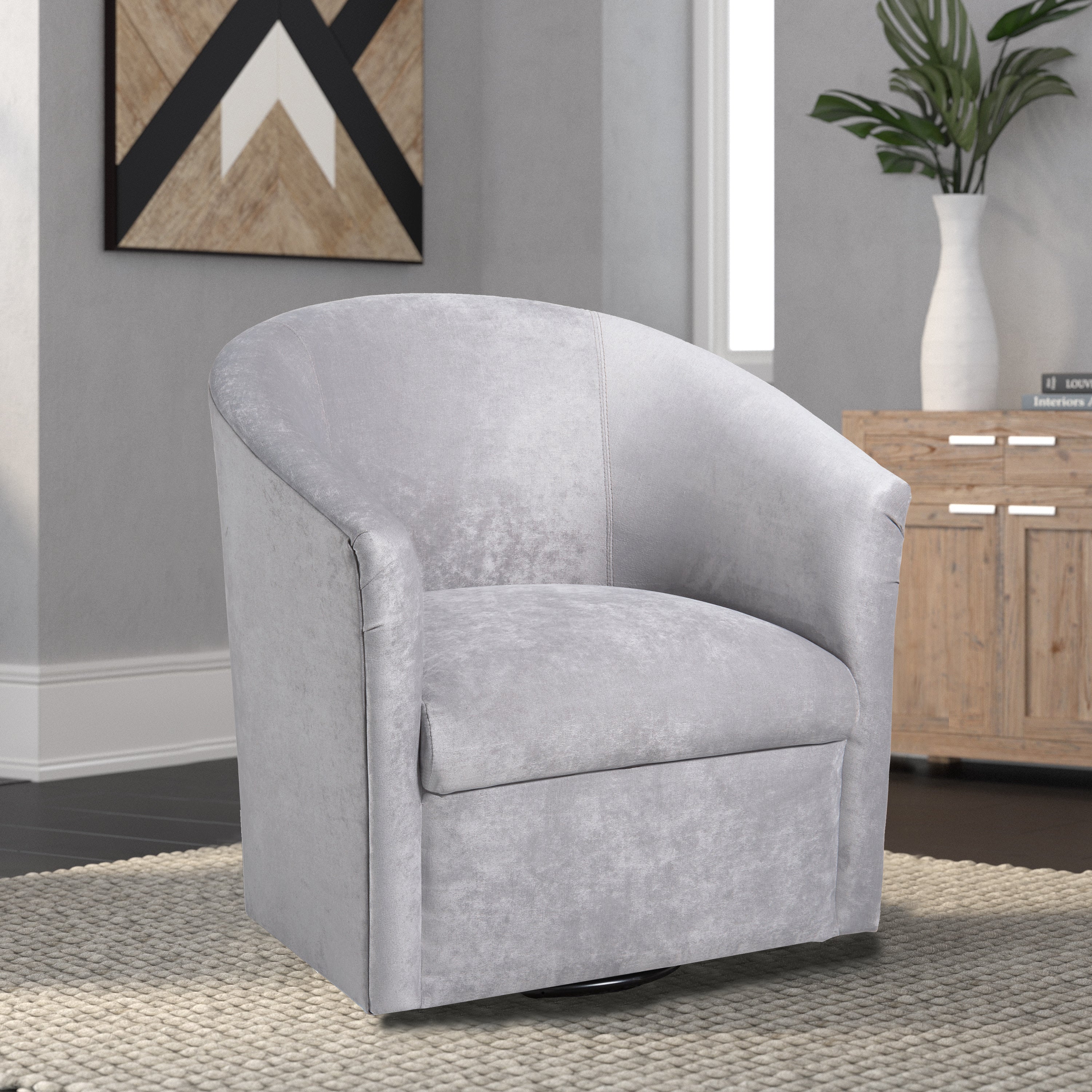 Eden Microfiber Swivel Accent Chair