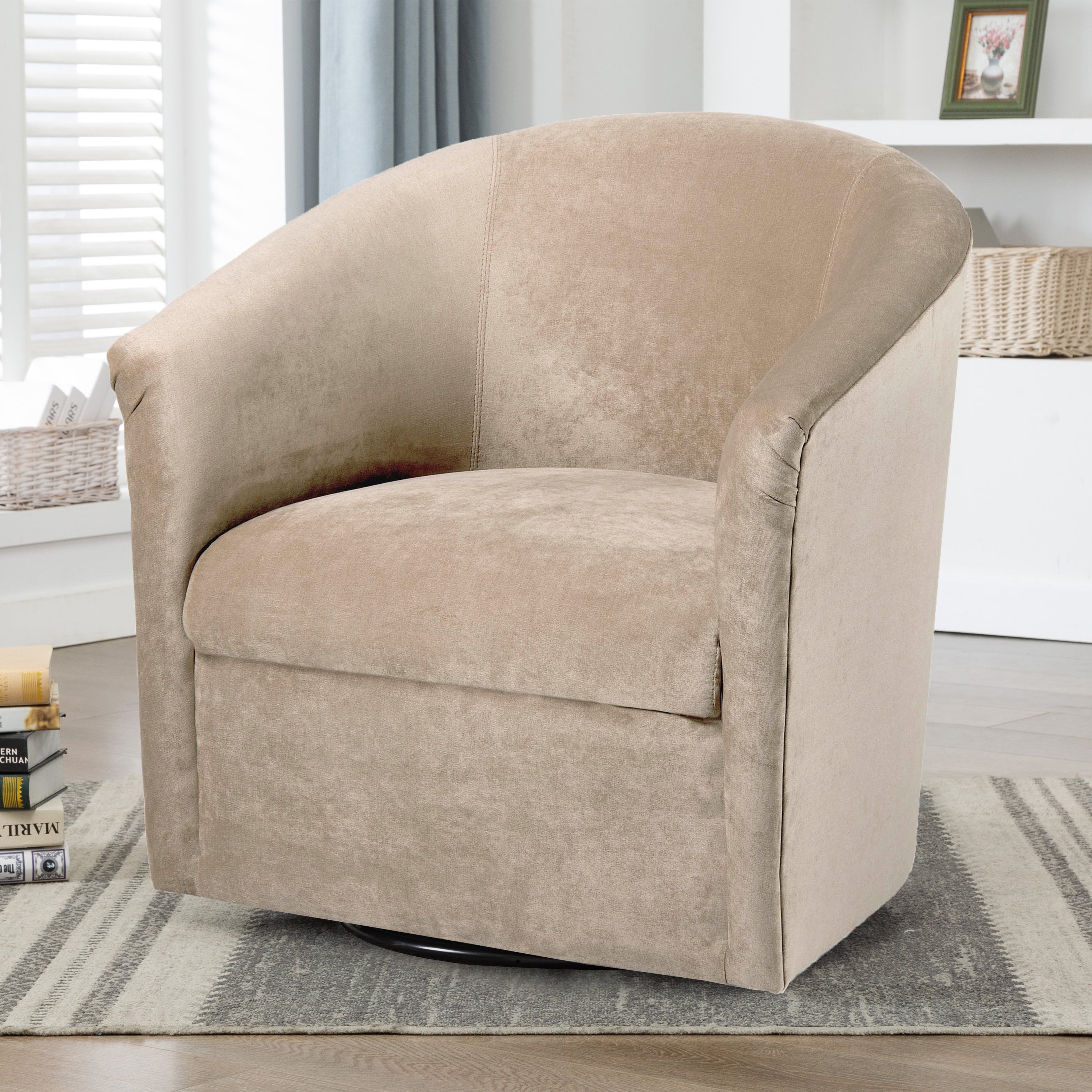 Eden Microfiber Swivel Accent Chair