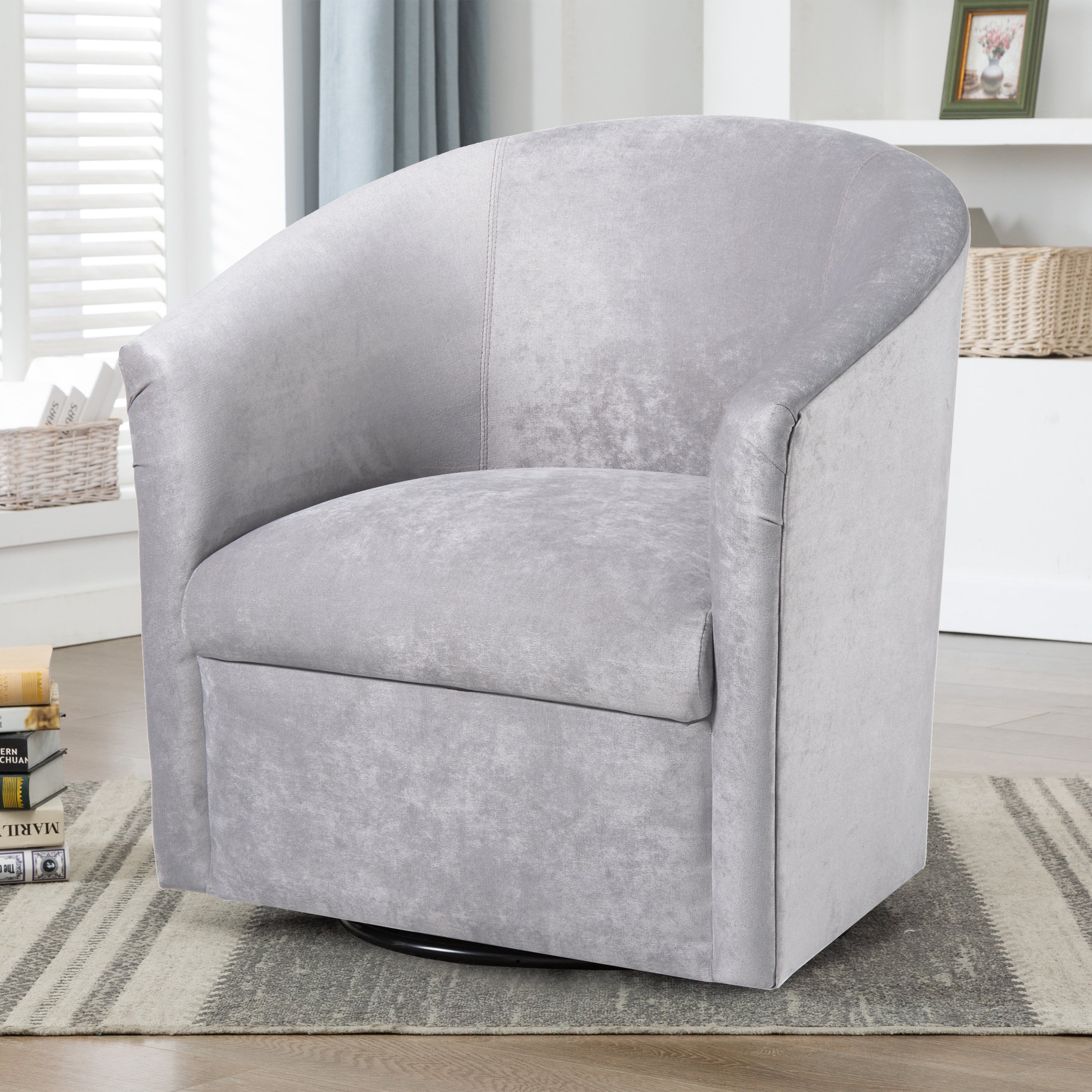 Eden Microfiber Swivel Accent Chair