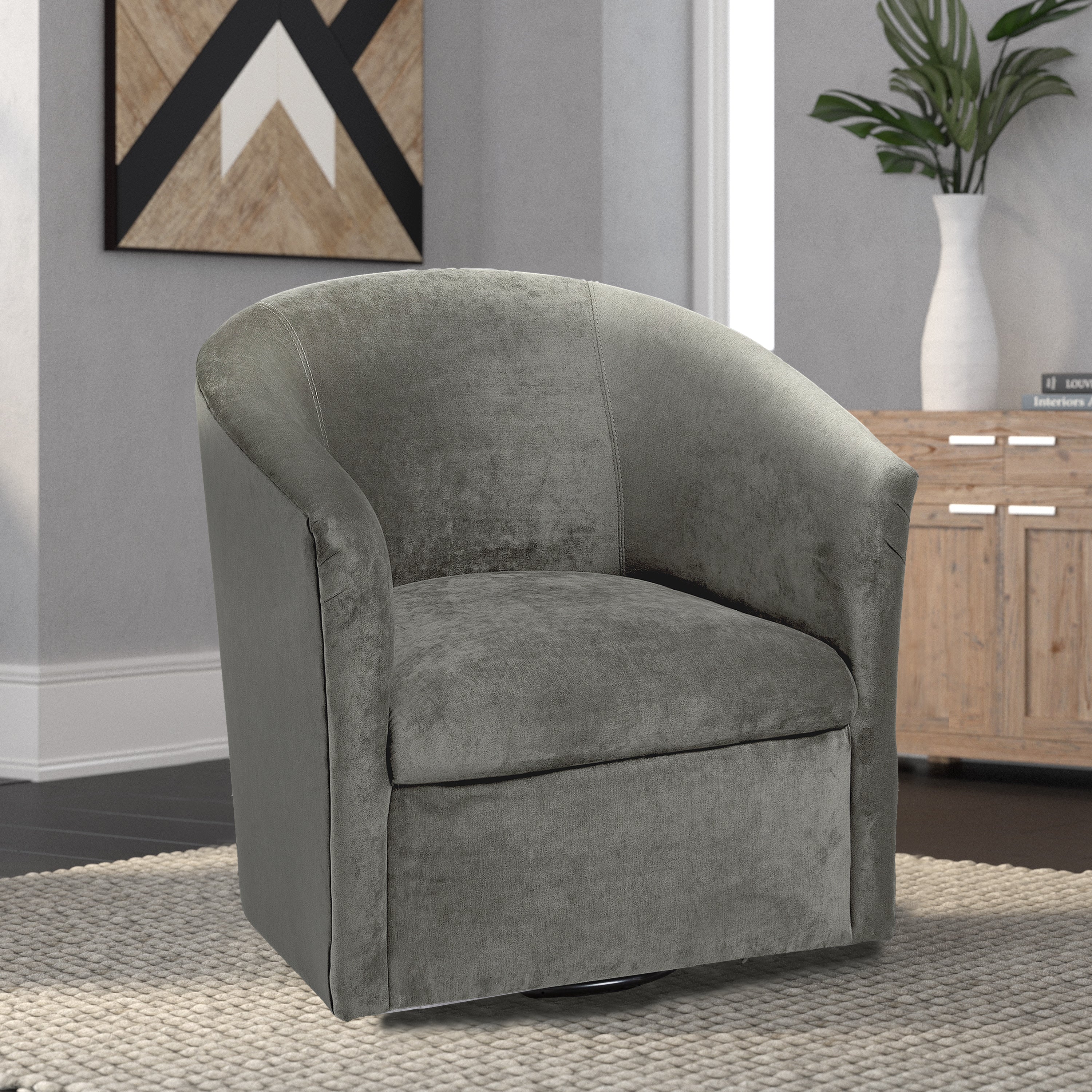 Eden Microfiber Swivel Accent Chair