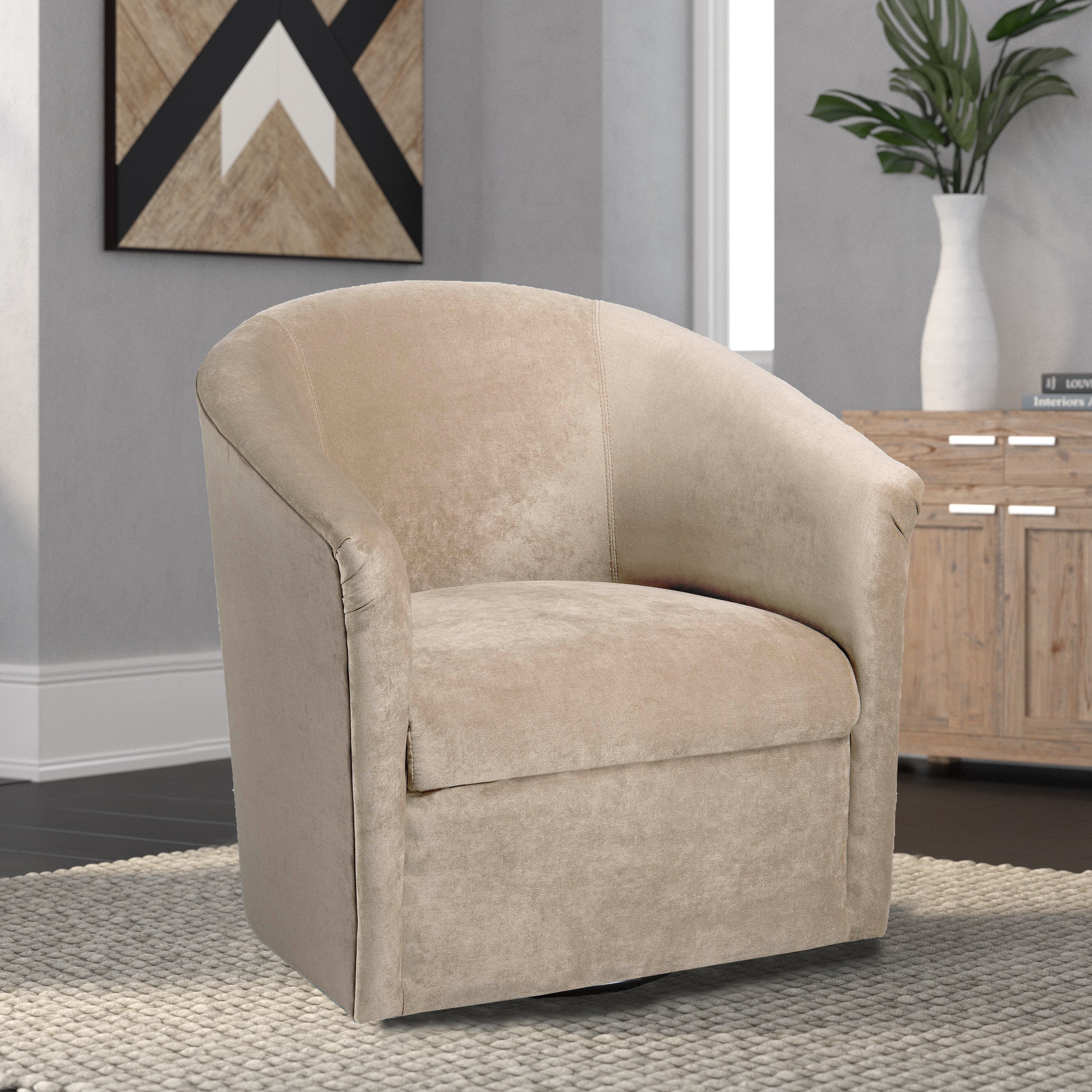 Eden Microfiber Swivel Accent Chair