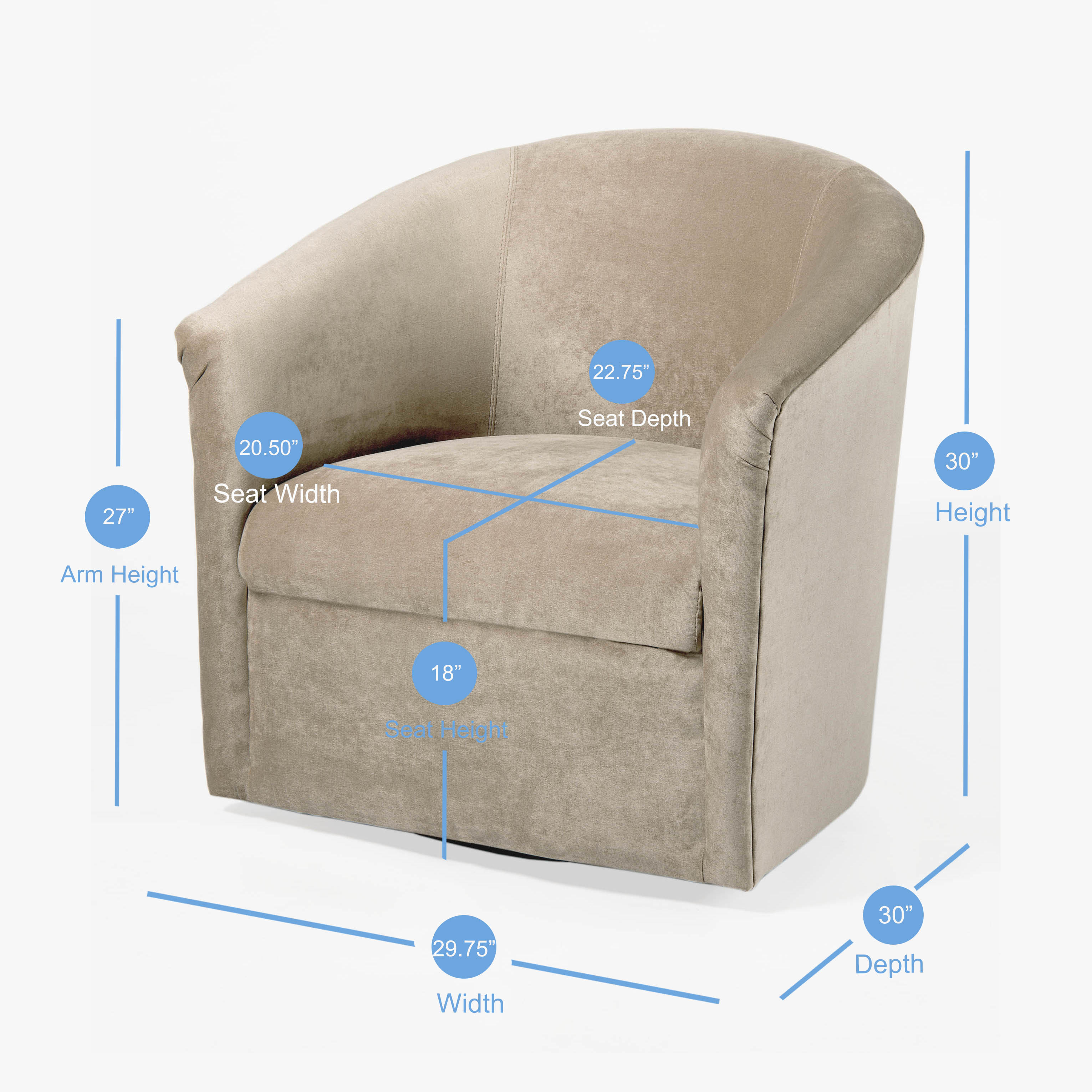 Eden Microfiber Swivel Accent Chair