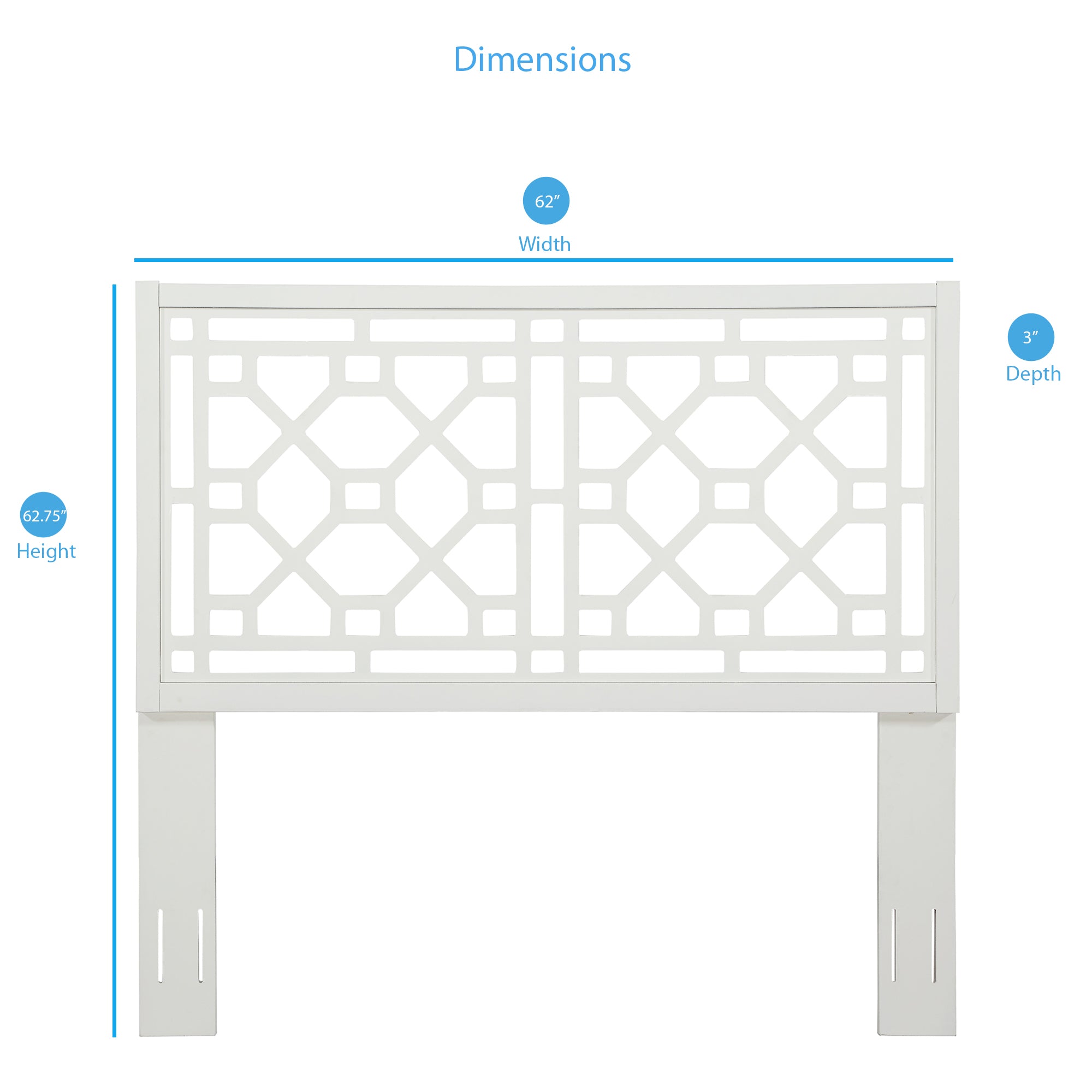 Tabor Chippendale White Headboard