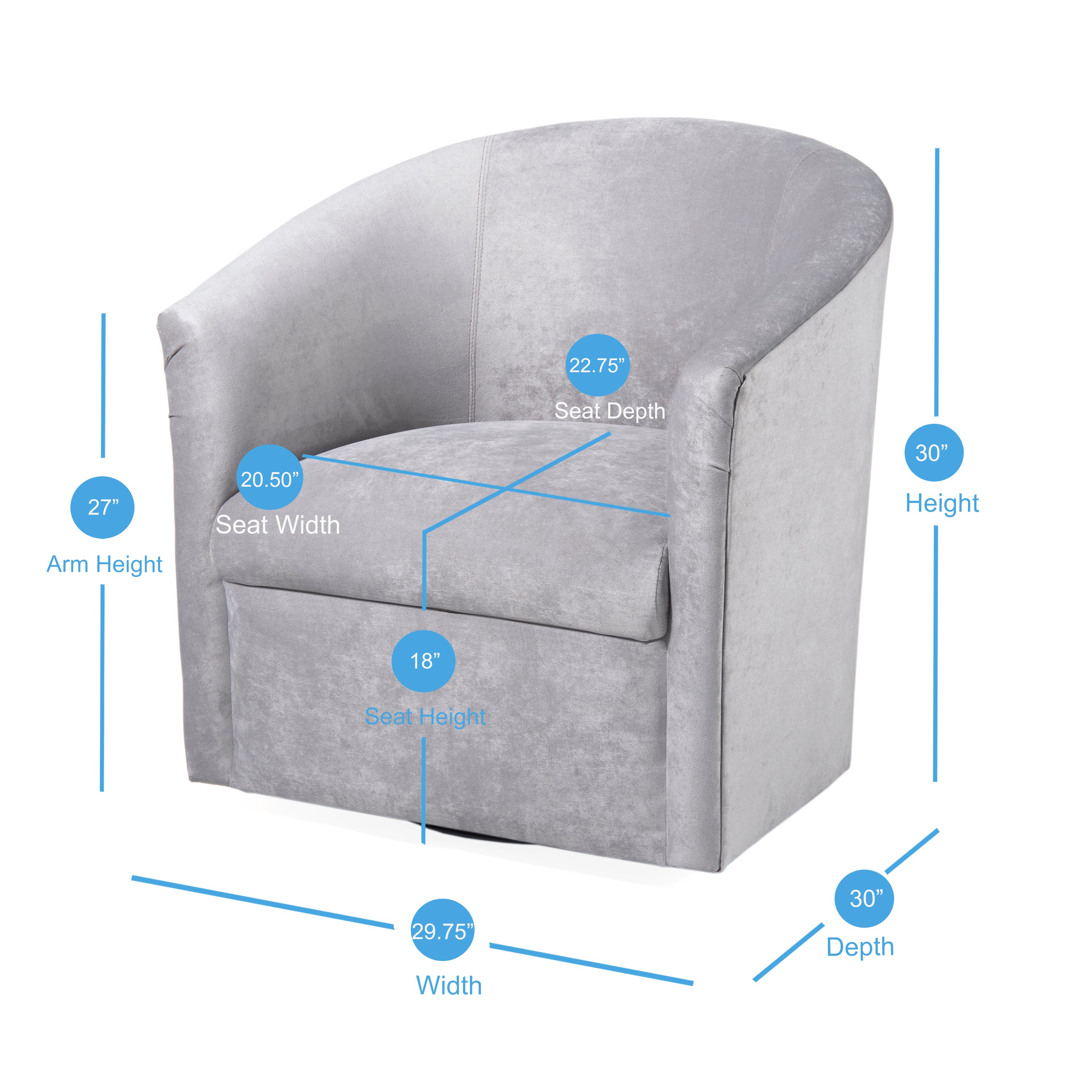 Eden Microfiber Swivel Accent Chair