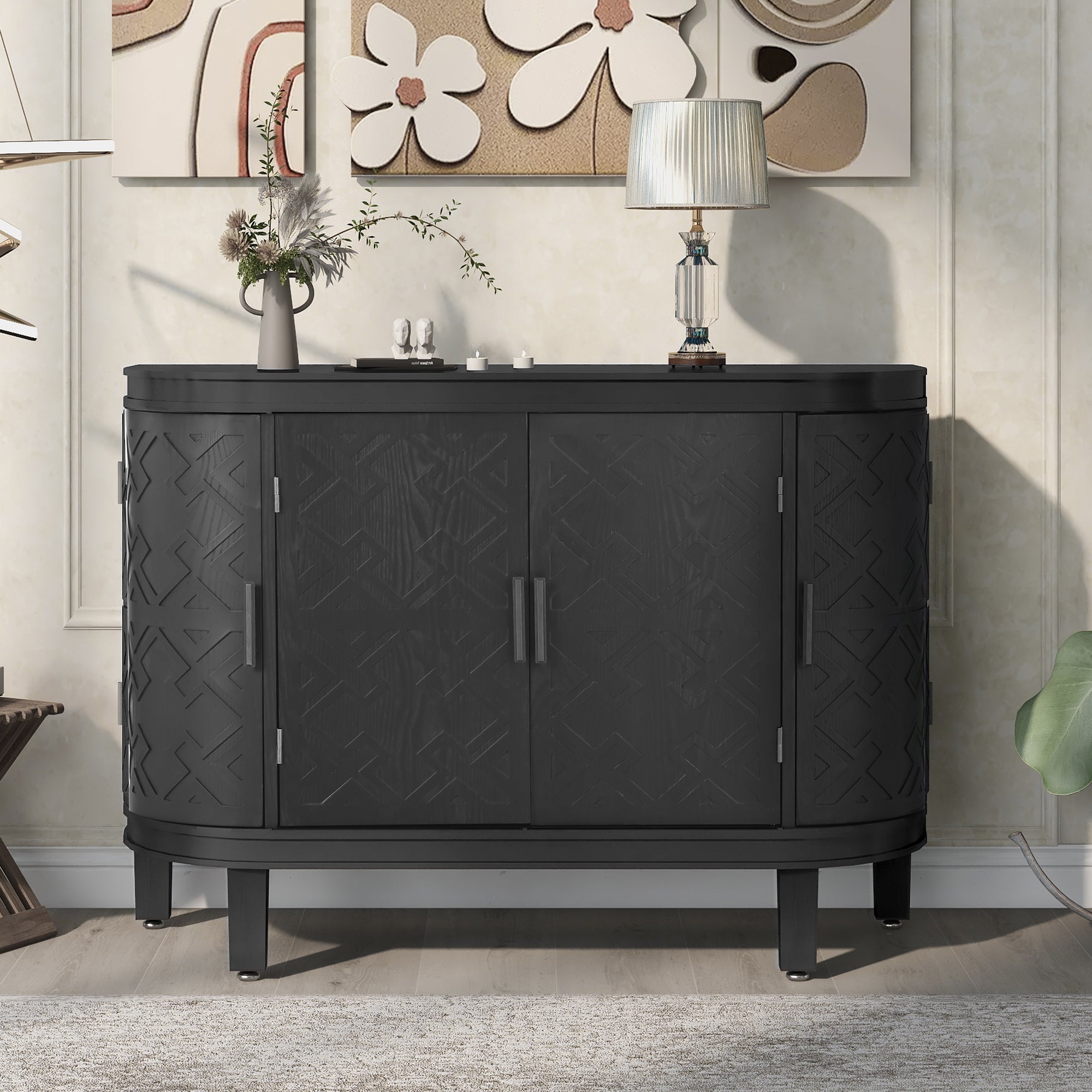 Chicago Accent Storage Cabinet with Antique Pattern Doors