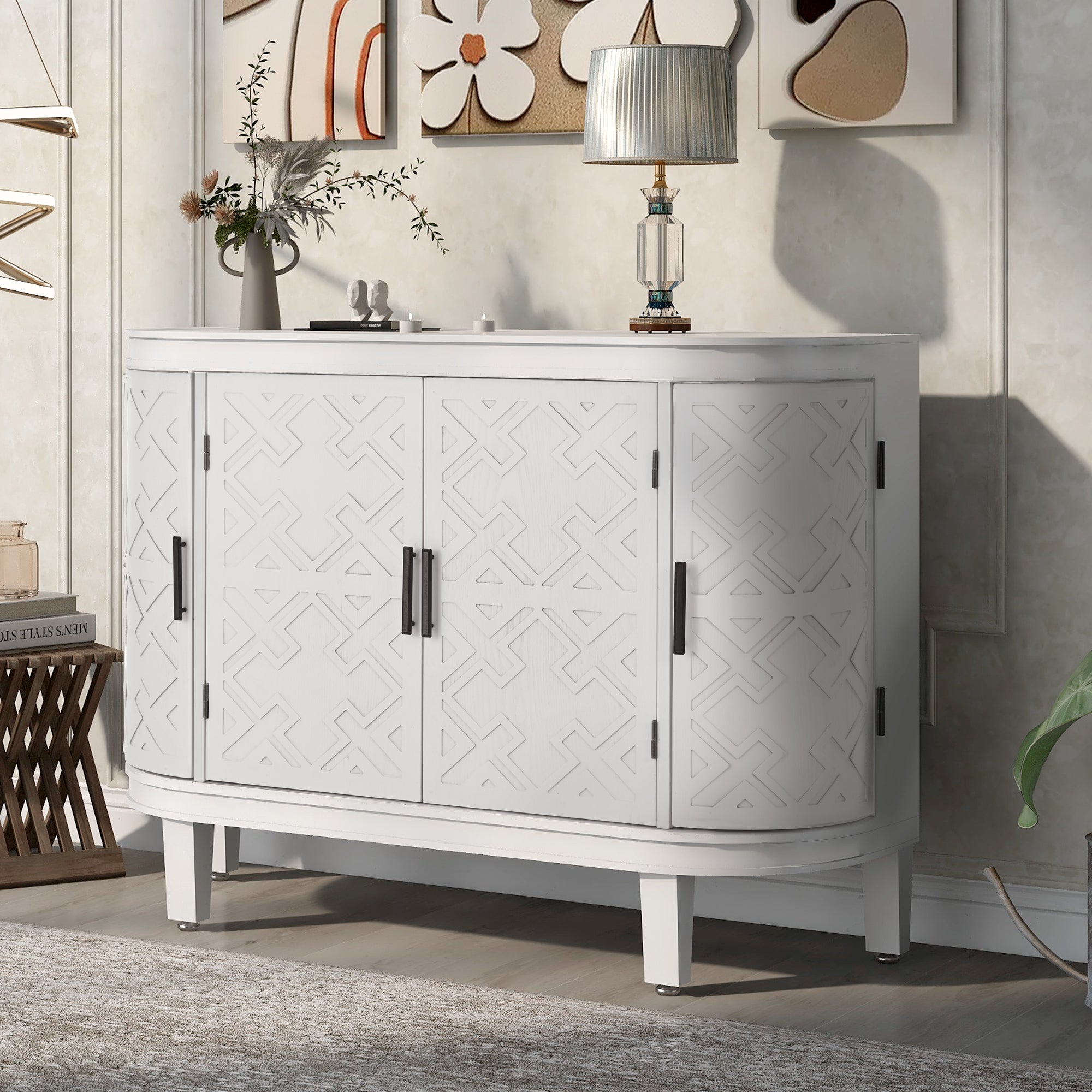 Chicago Accent Storage Cabinet with Antique Pattern Doors