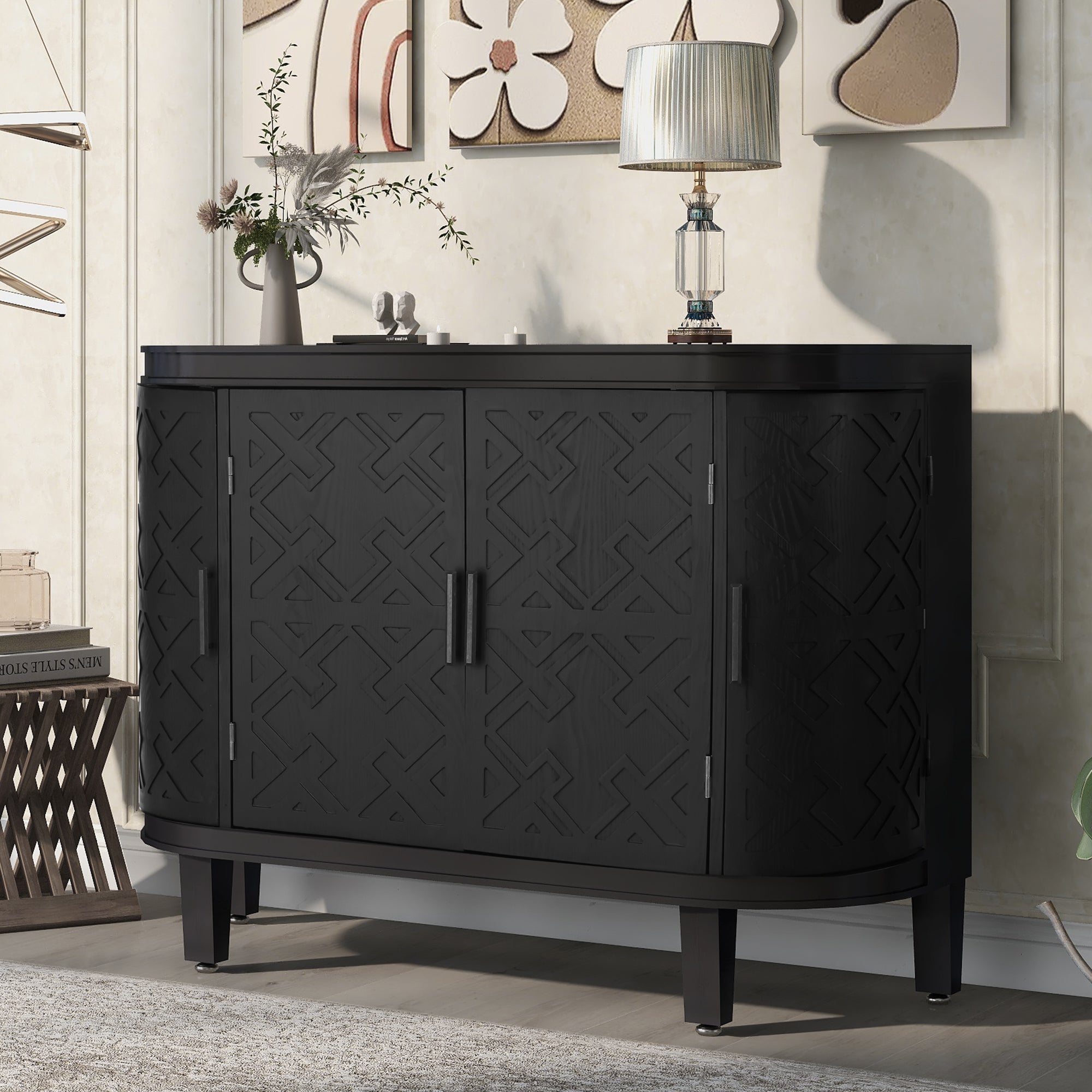 Chicago Accent Storage Cabinet with Antique Pattern Doors