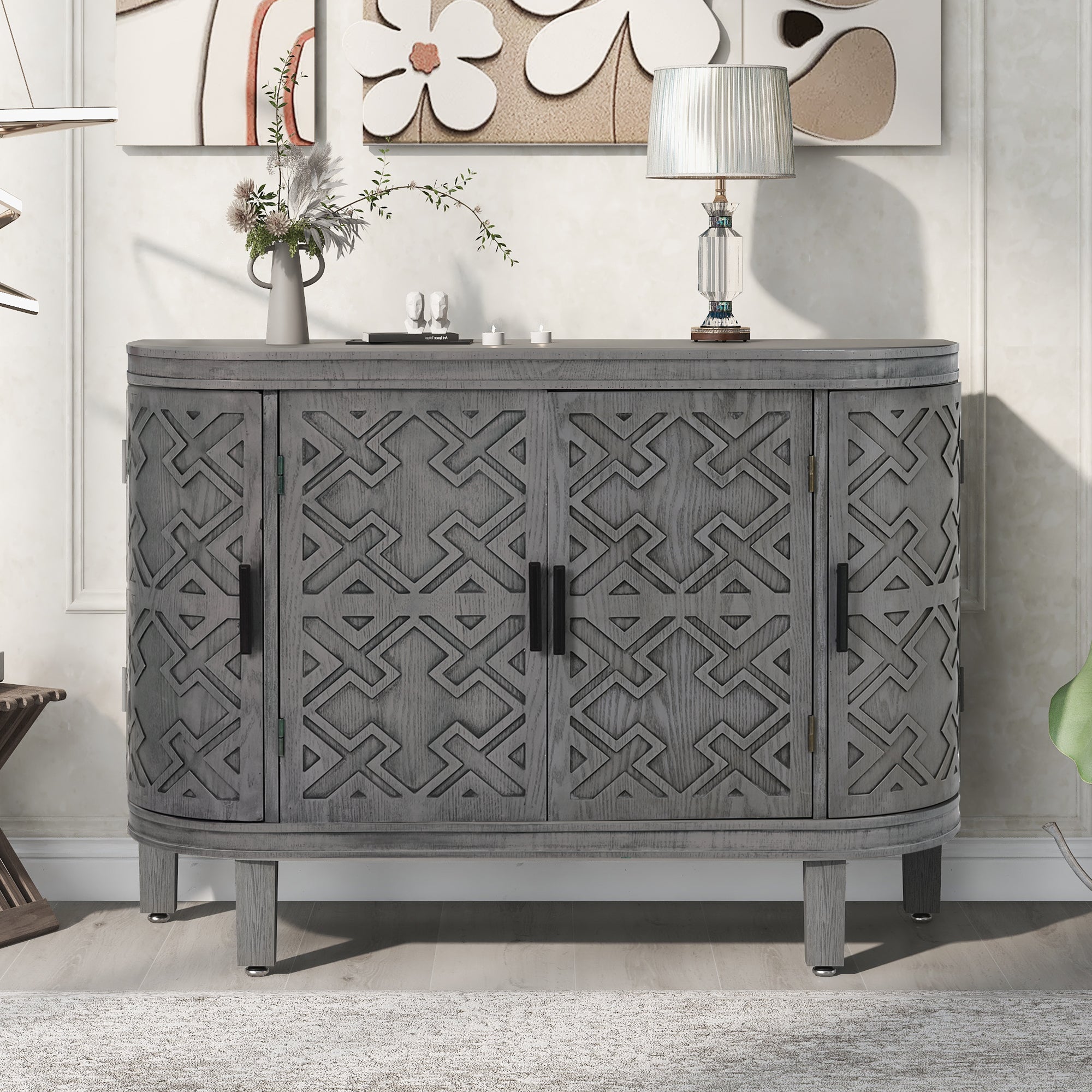 Chicago Accent Storage Cabinet with Antique Pattern Doors