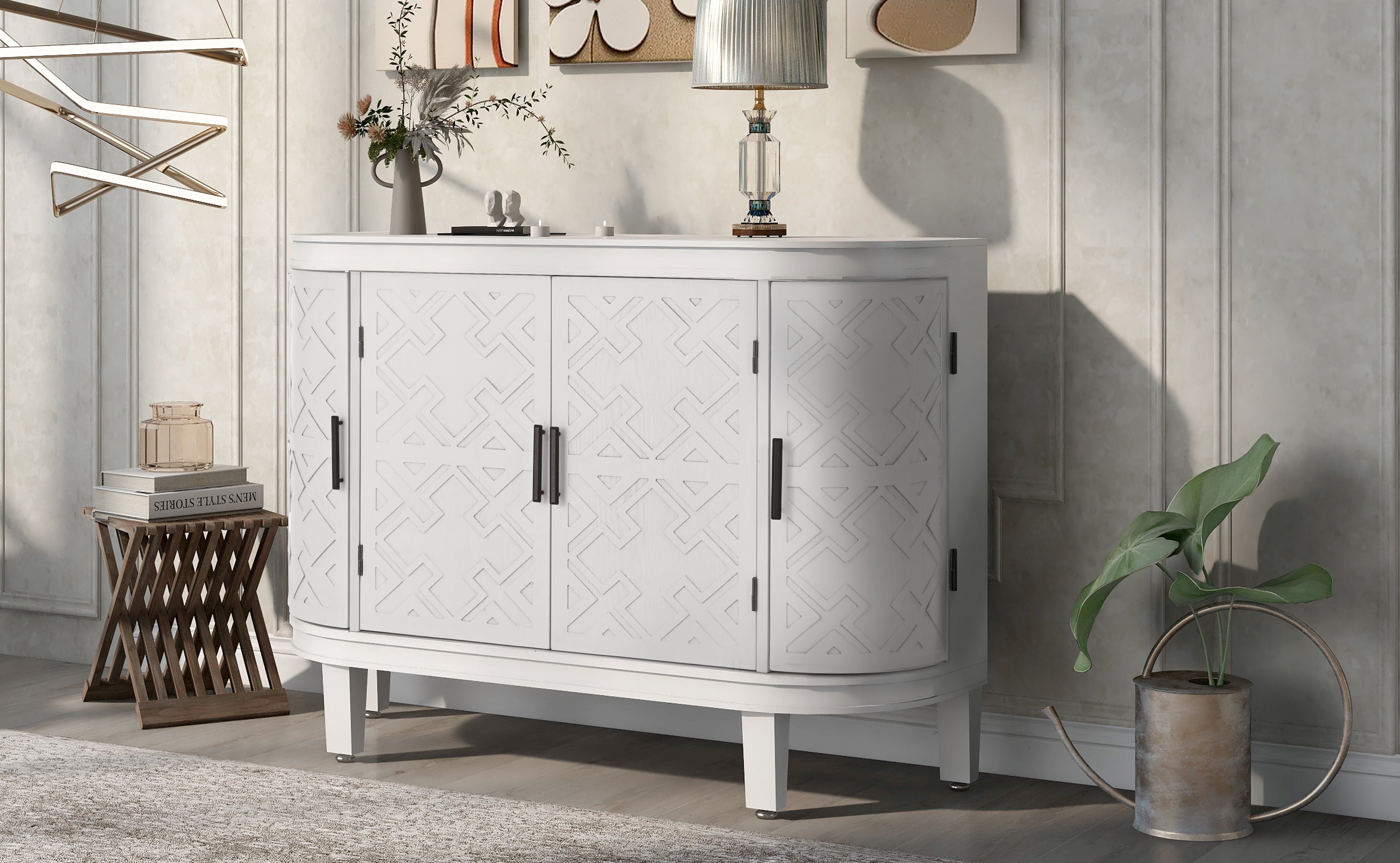 Chicago Accent Storage Cabinet with Antique Pattern Doors