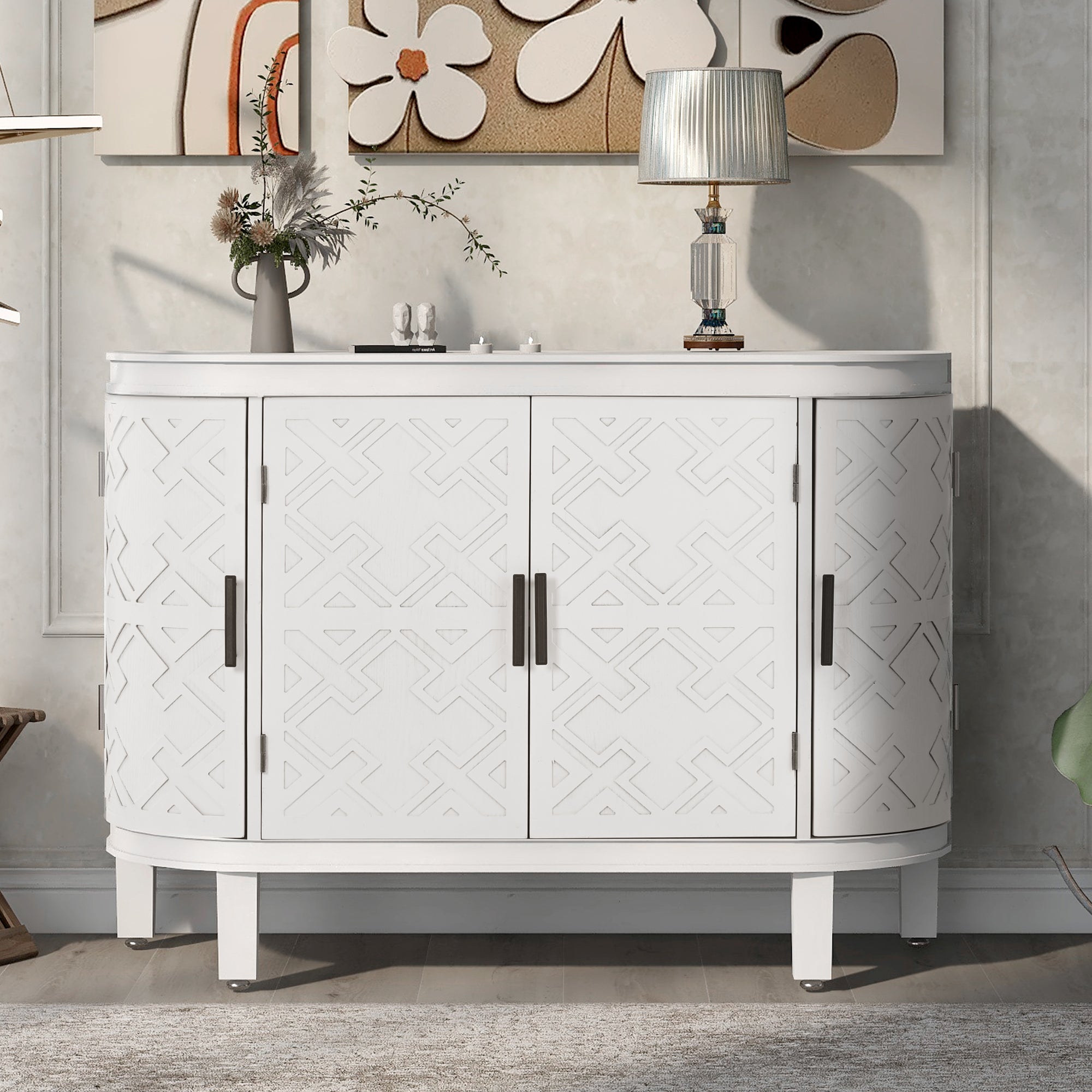 Chicago Accent Storage Cabinet with Antique Pattern Doors