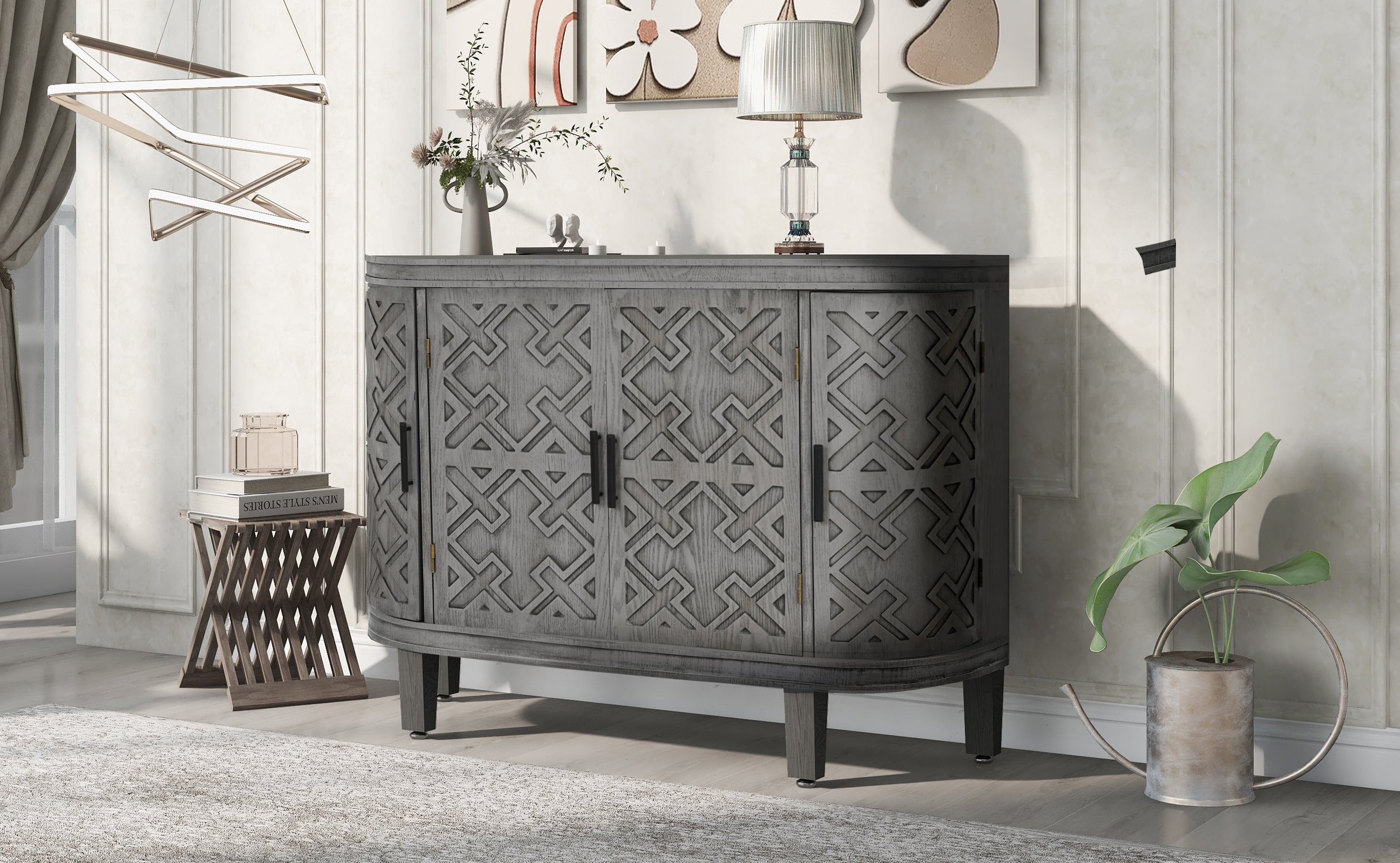 Chicago Accent Storage Cabinet with Antique Pattern Doors