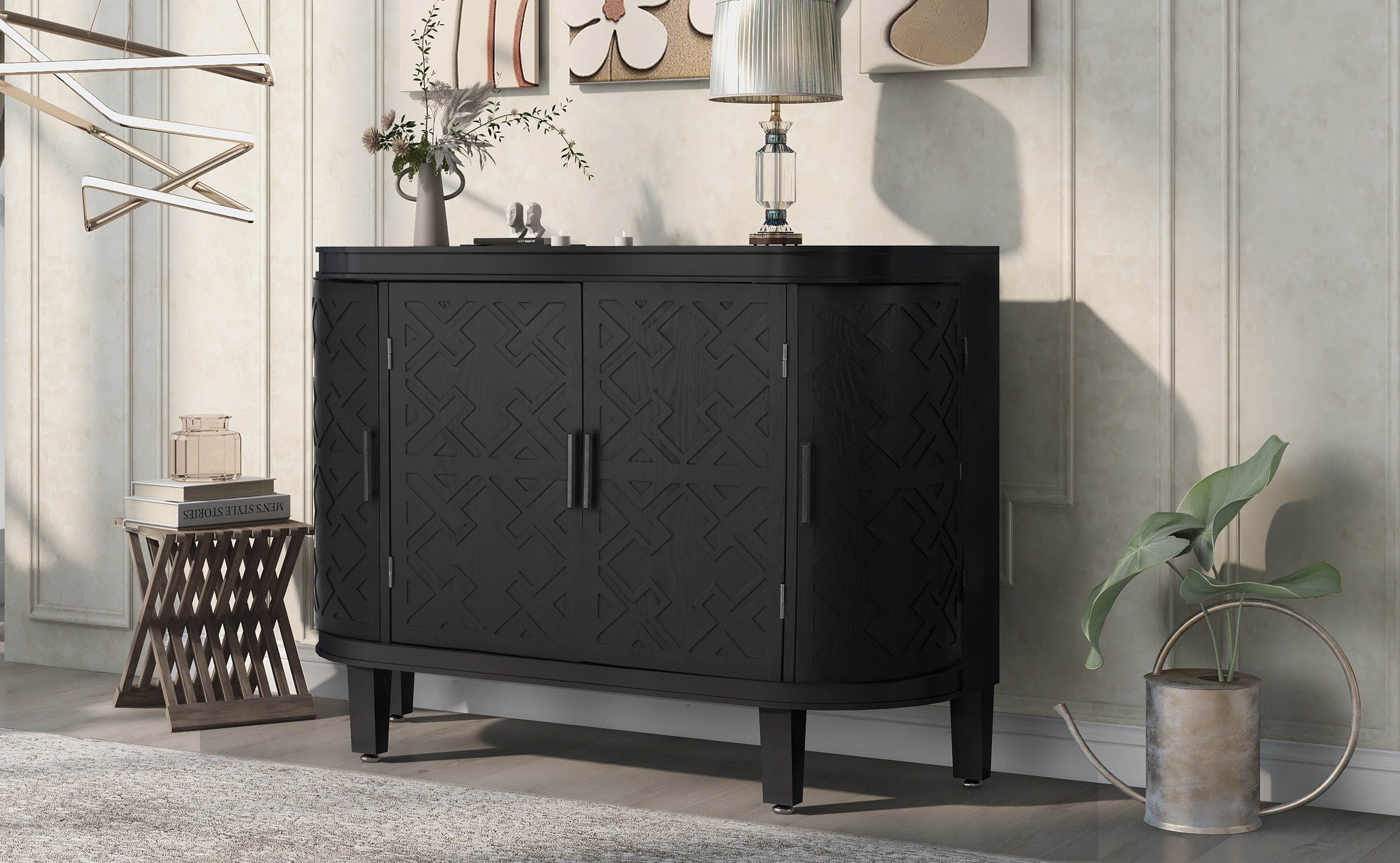 Chicago Accent Storage Cabinet with Antique Pattern Doors